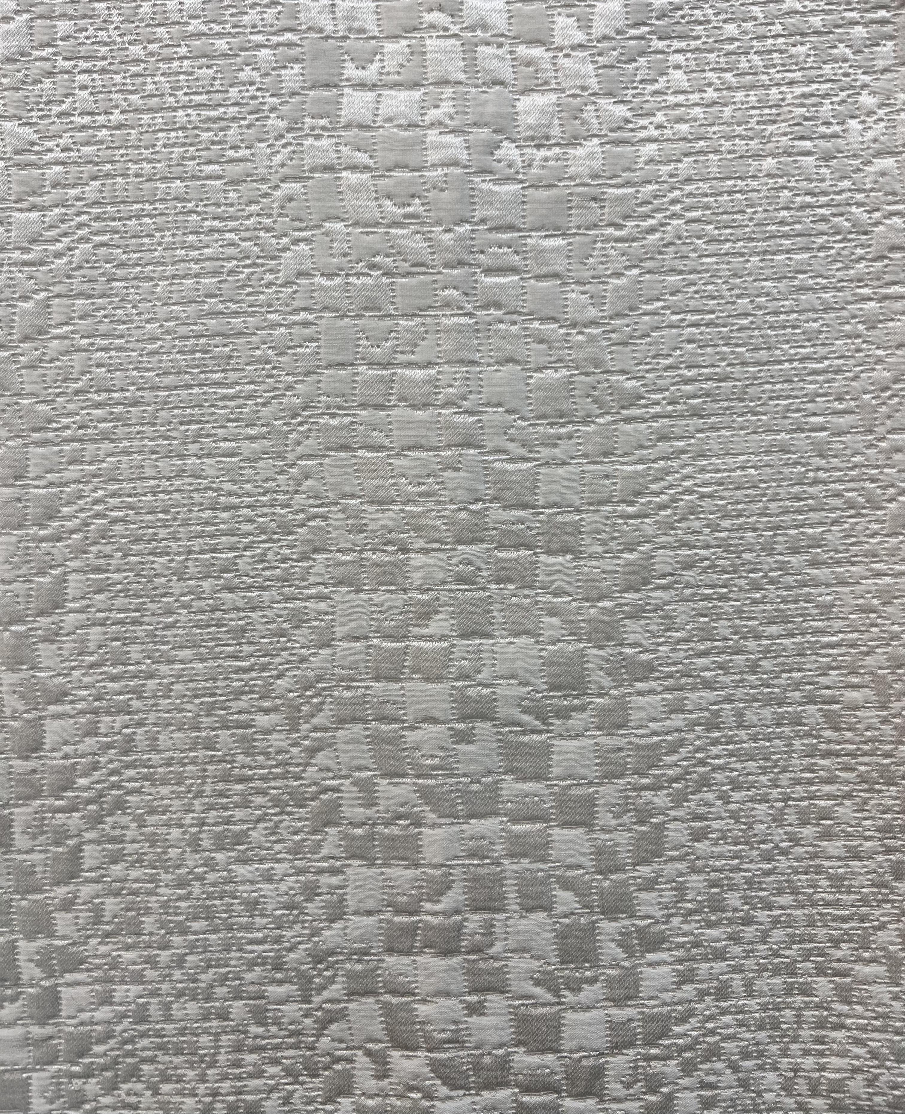 Silk & Rayon Geometric Reptile Brocade in Silk White