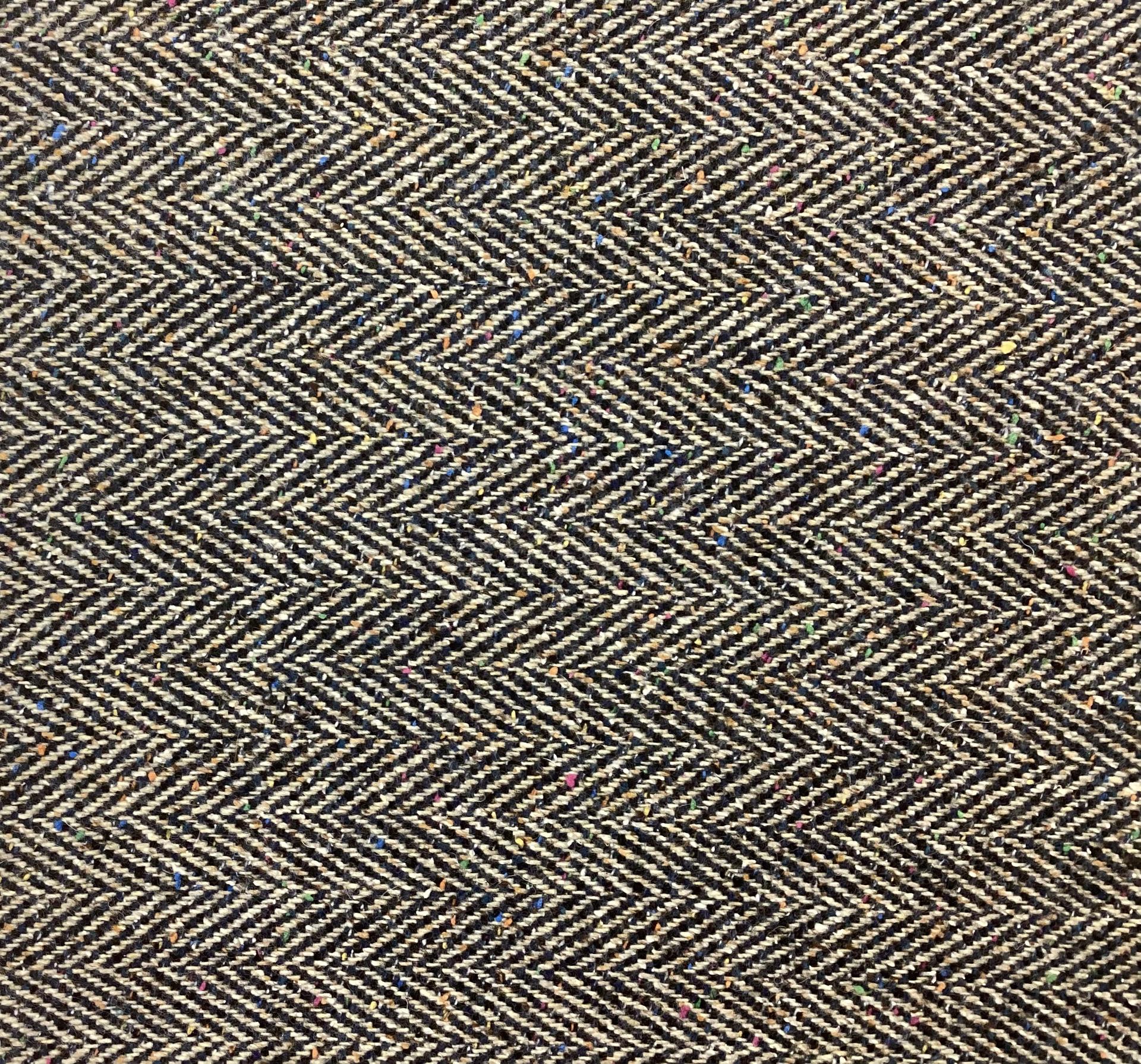 Made in Italy 100% Wool Herringbone Tweed In Navy, Tan & Multi Colours Drop