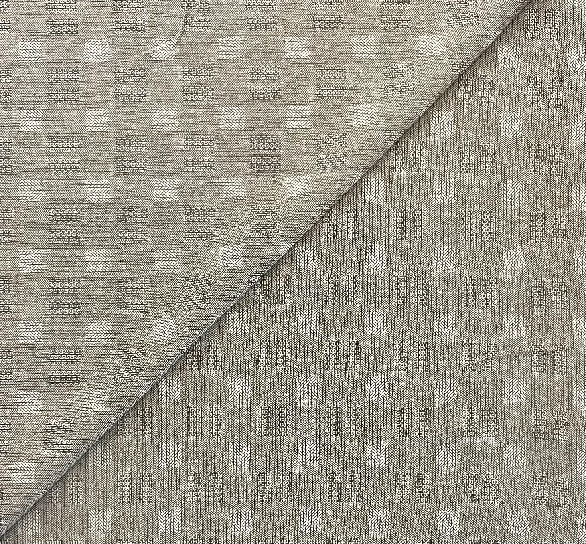 Woven Cotton Novelty Check in Greywood