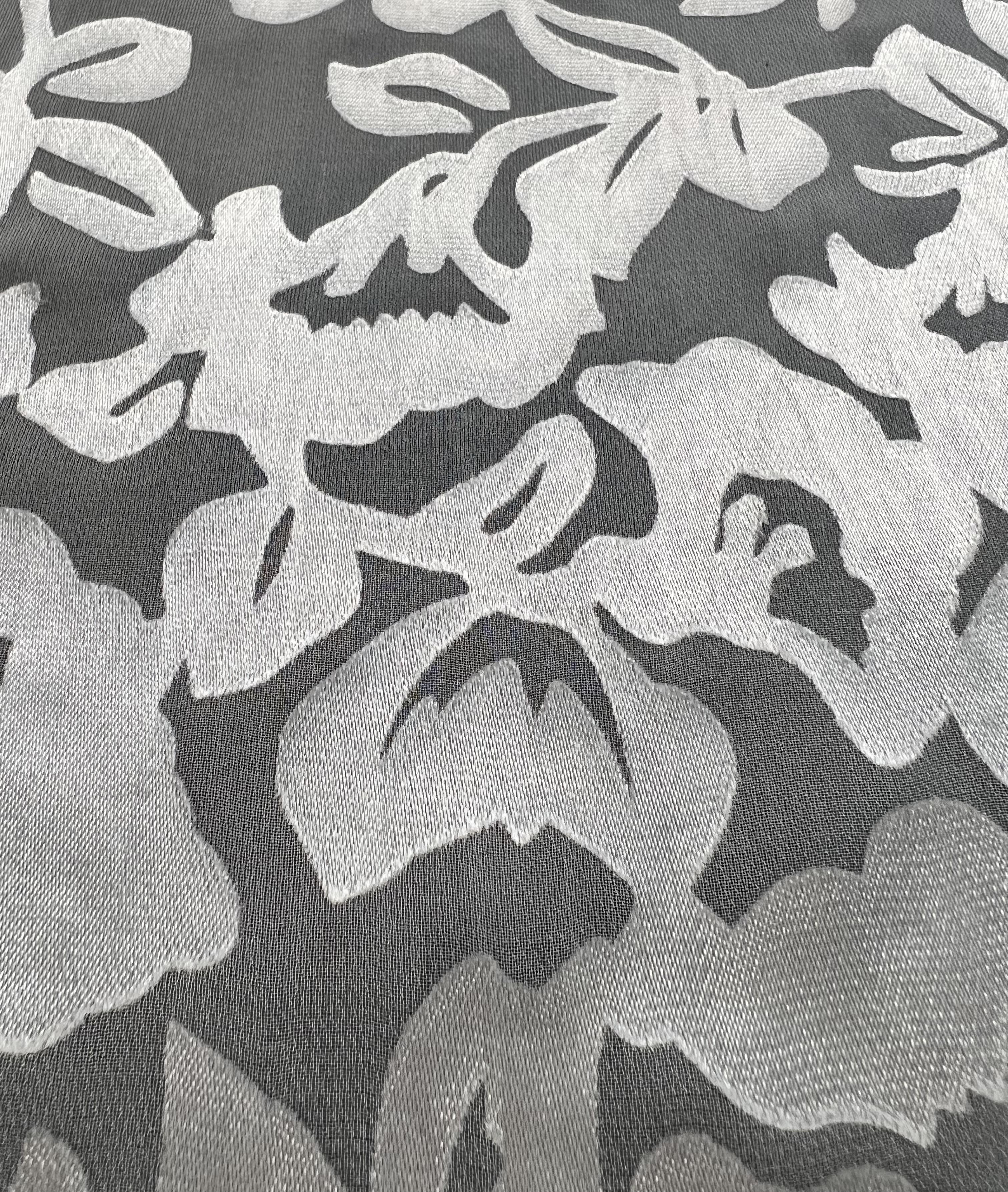 Burn Out Silk Chiffon in Silk White