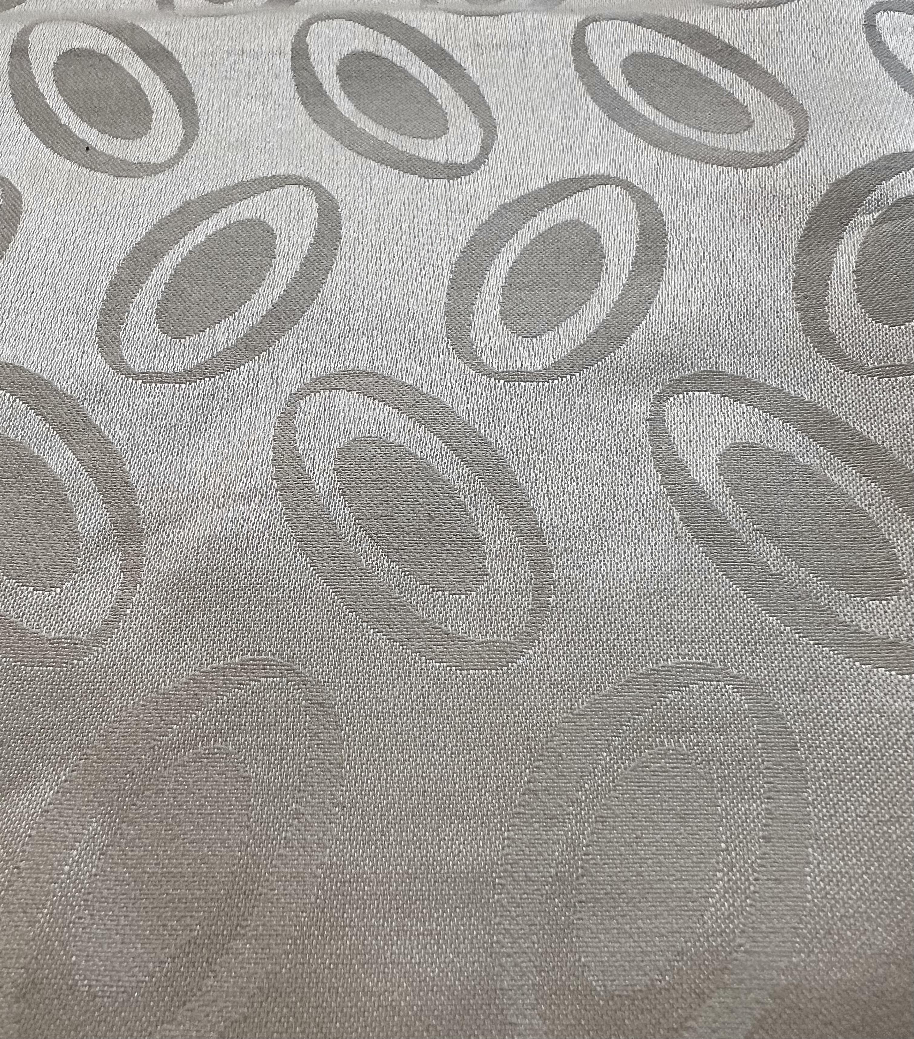 Made in Italy Pure Silk Floating Oval Jacquard in Ivory