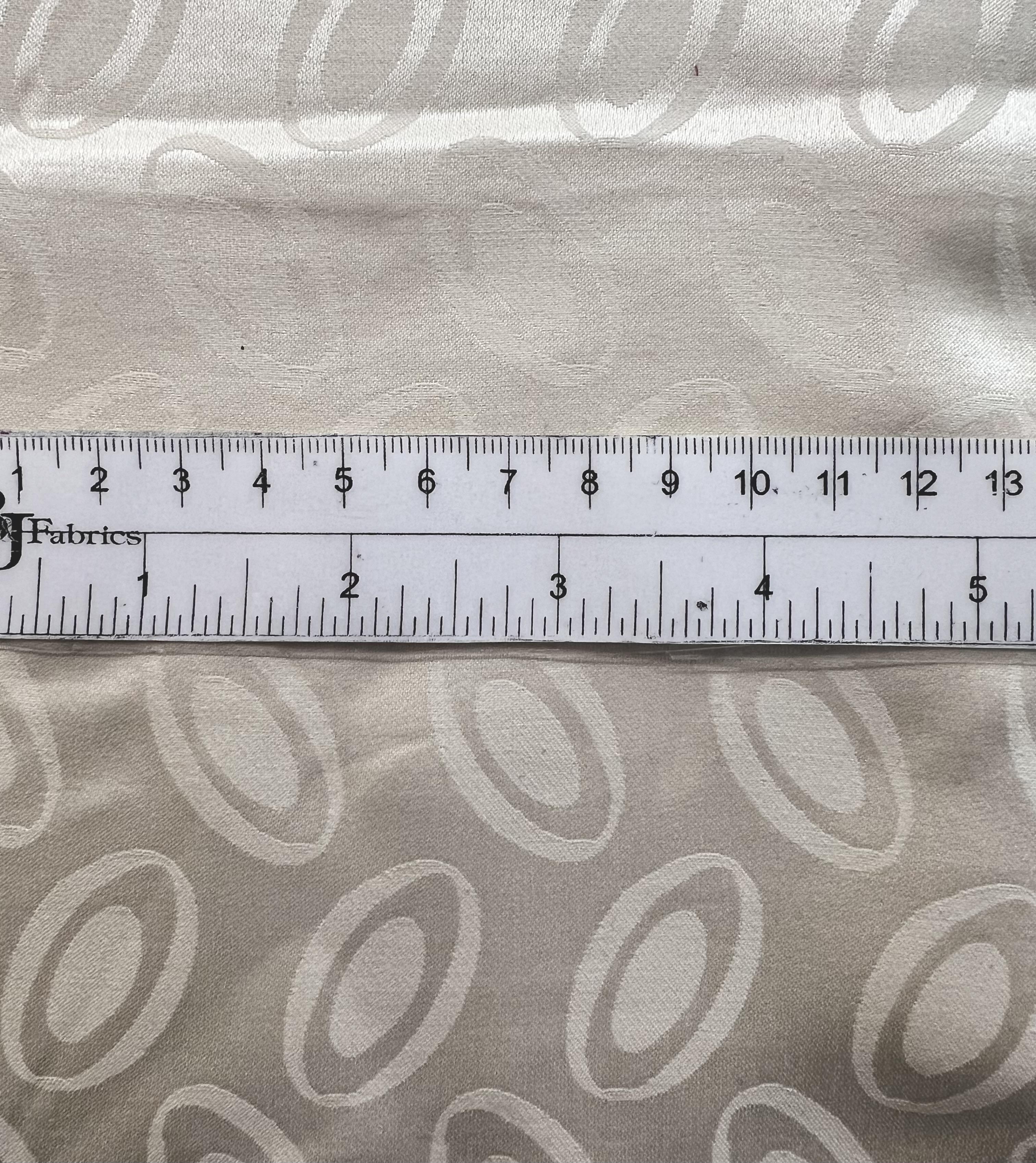 Made in Italy Pure Silk Floating Oval Jacquard in Ivory