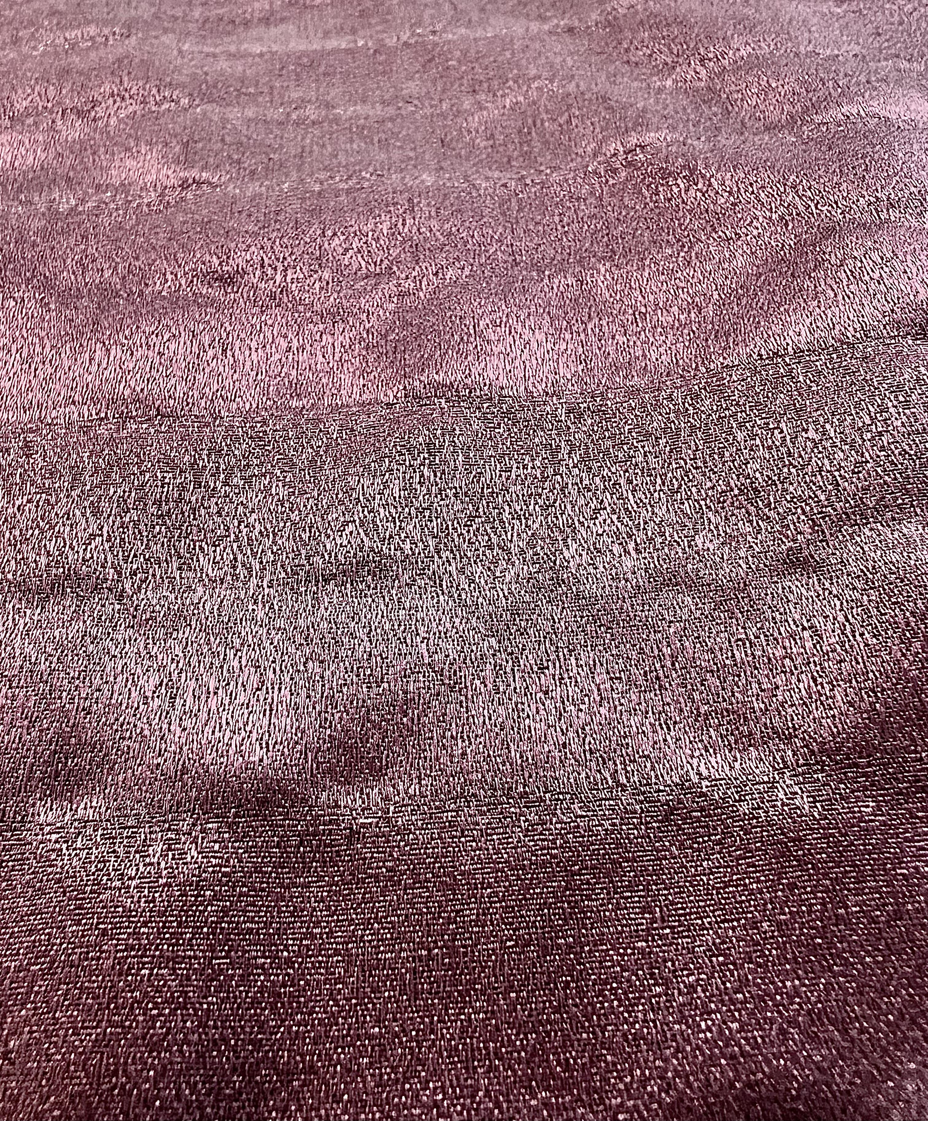 Made in Italy Silk/Metallic Jacquard Stripe in Raisin