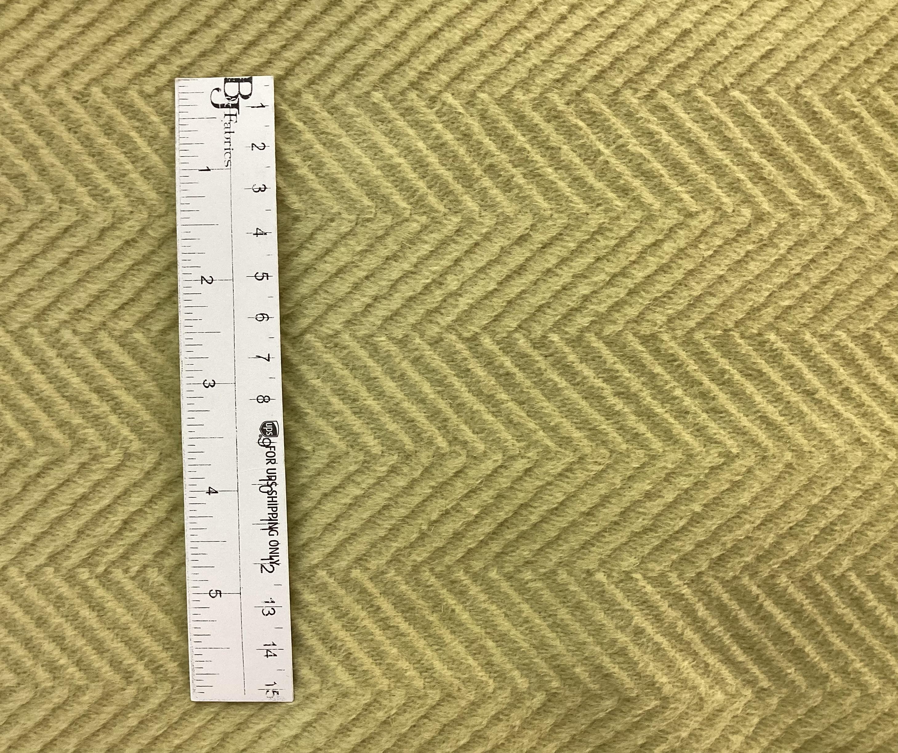 Italian Cashmere Herringbone Coating in Pea Green