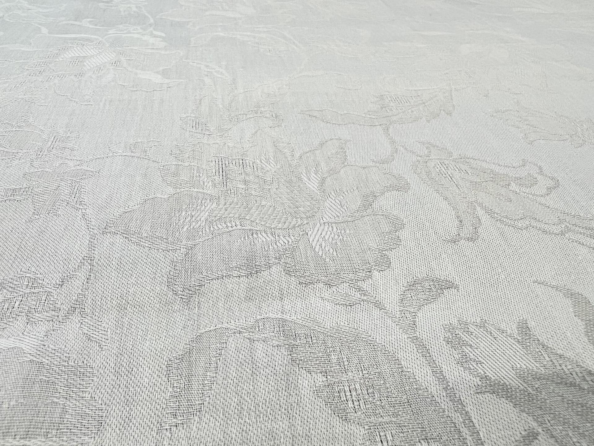 Cotton Floral Damask in White