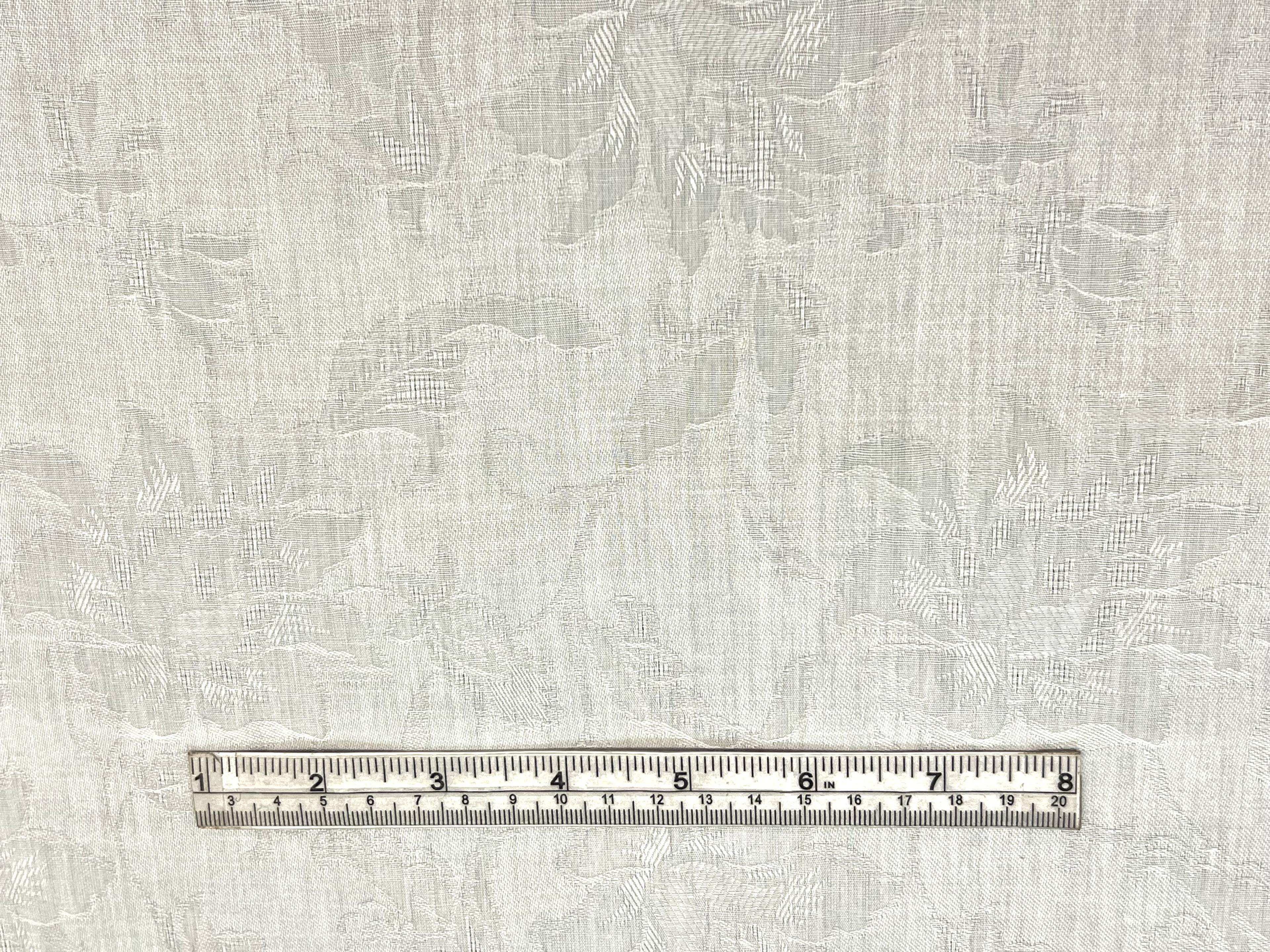 Cotton Floral Damask in White