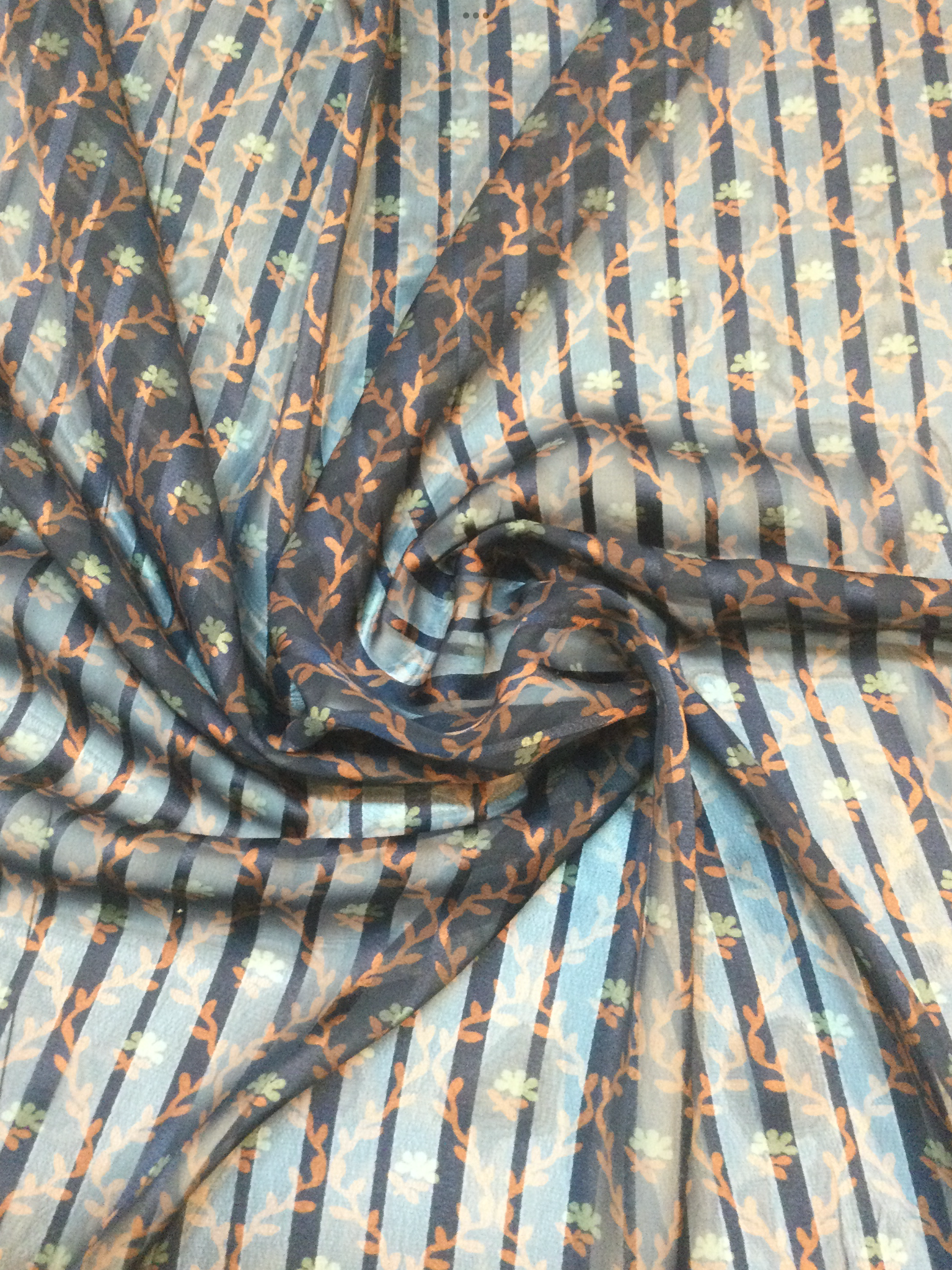 Made in Italy Printed polyester Chiffon Satin Stripe