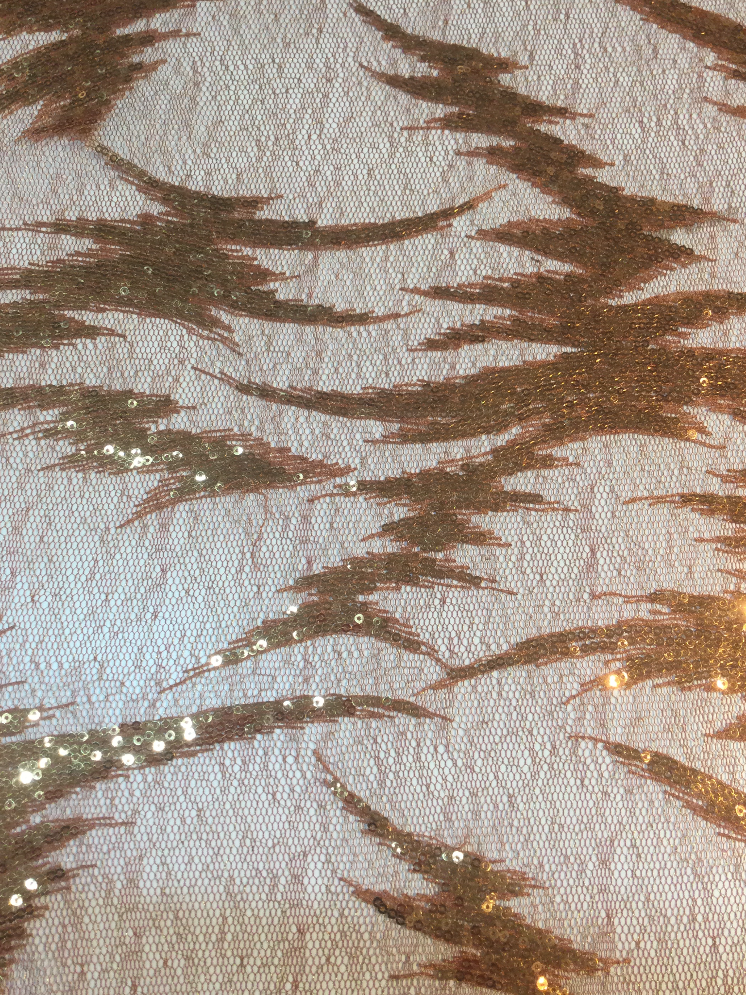 Sequins on Metallic Embroidered Novelty Tulle