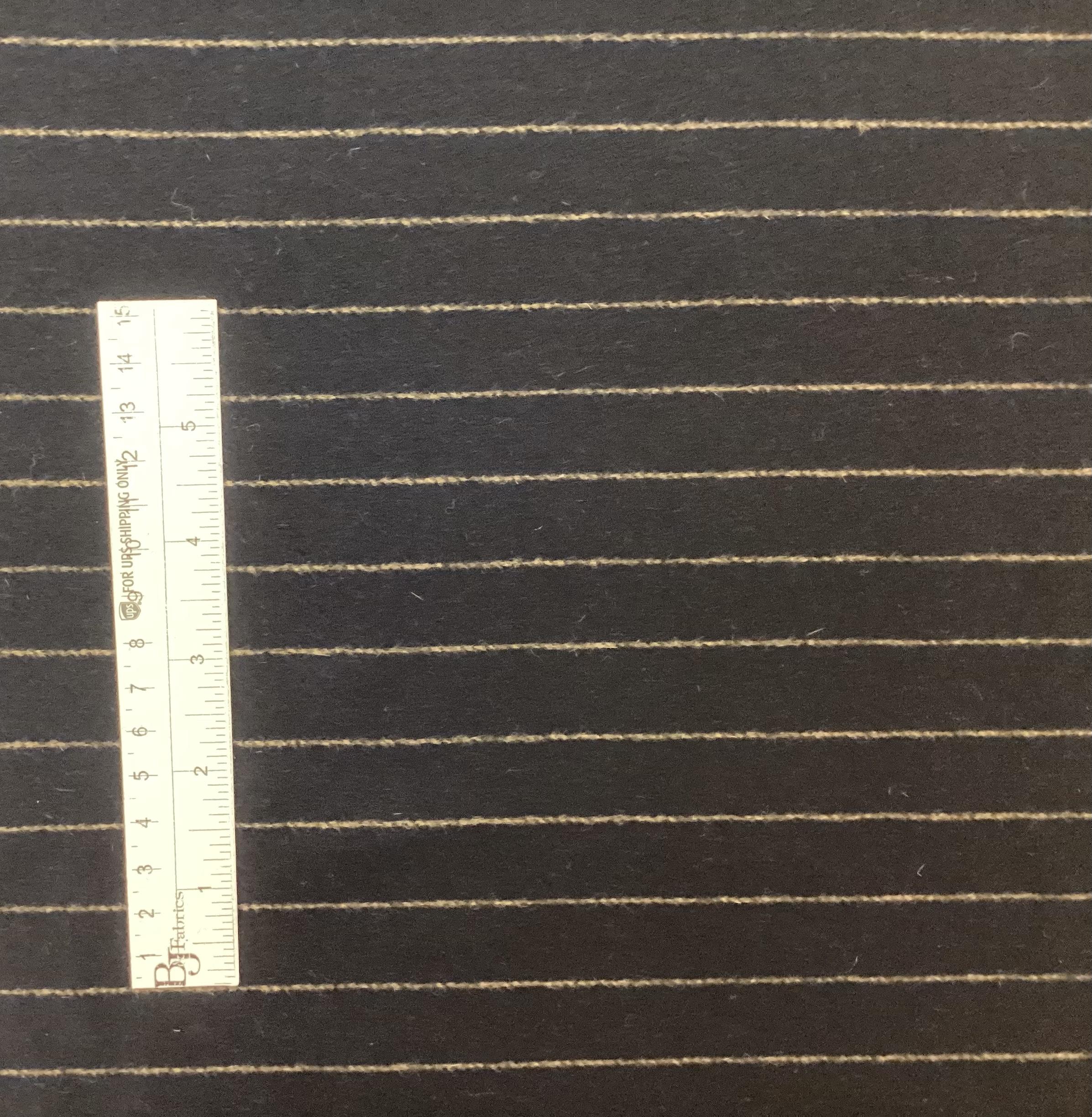 Wool and Angora Stripe in Walnut On Dark Navy