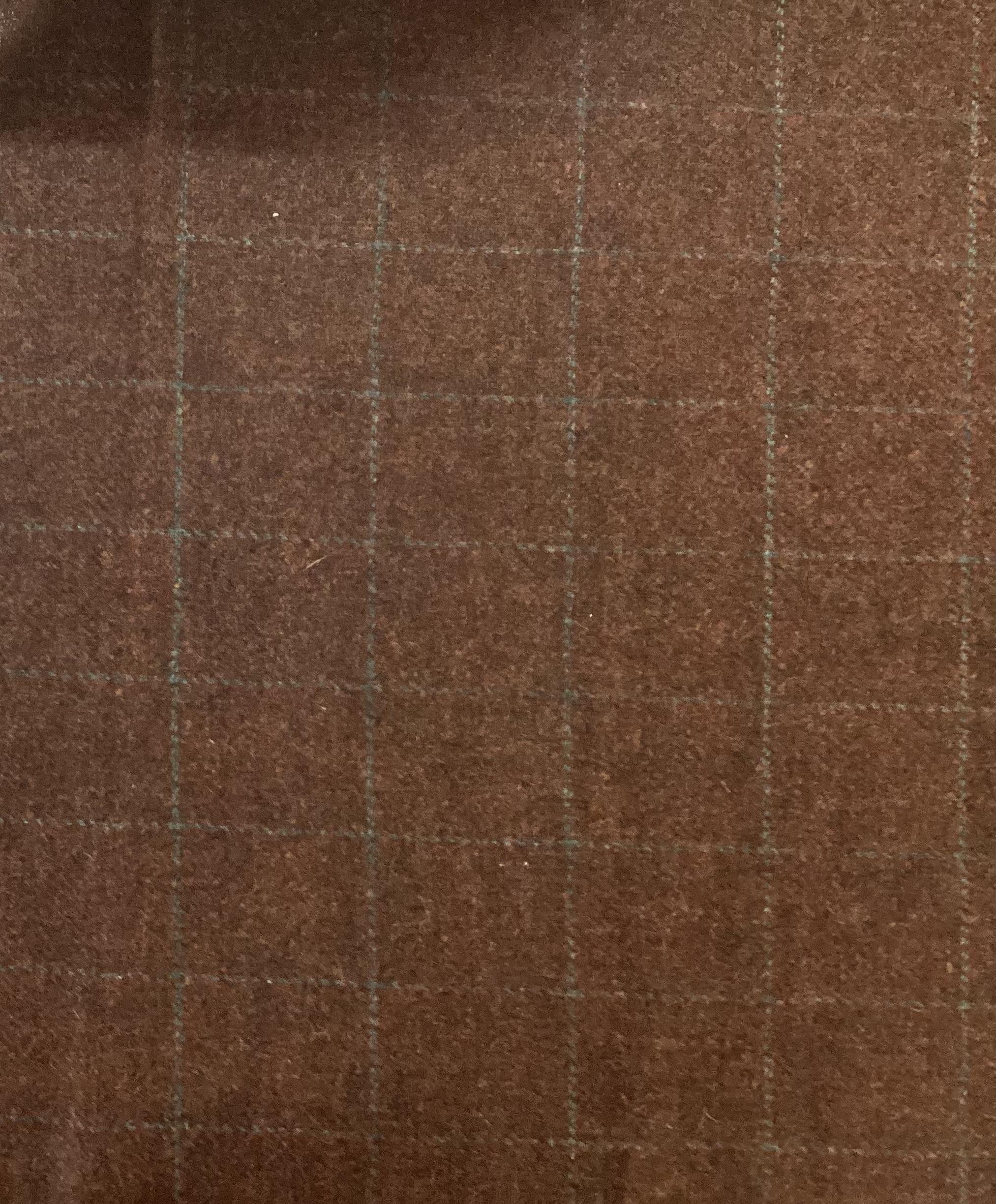 Made in Italy 100% Wool Window Pane In Red Brick
