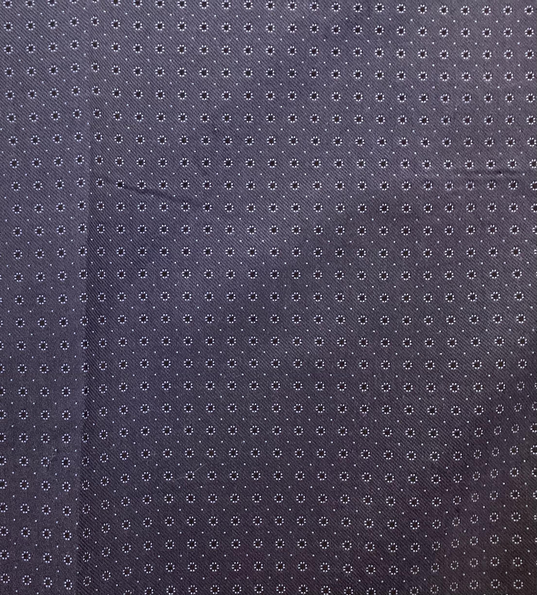 Made in England Pure Silk Geometric Brocade in Navy