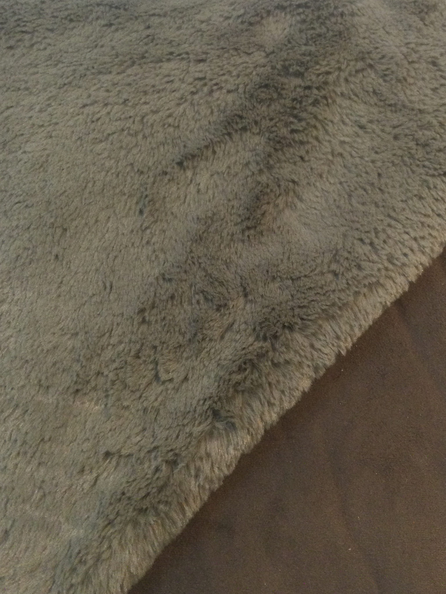 Plushy Faux Fur w/ Sueded Back in Taupe