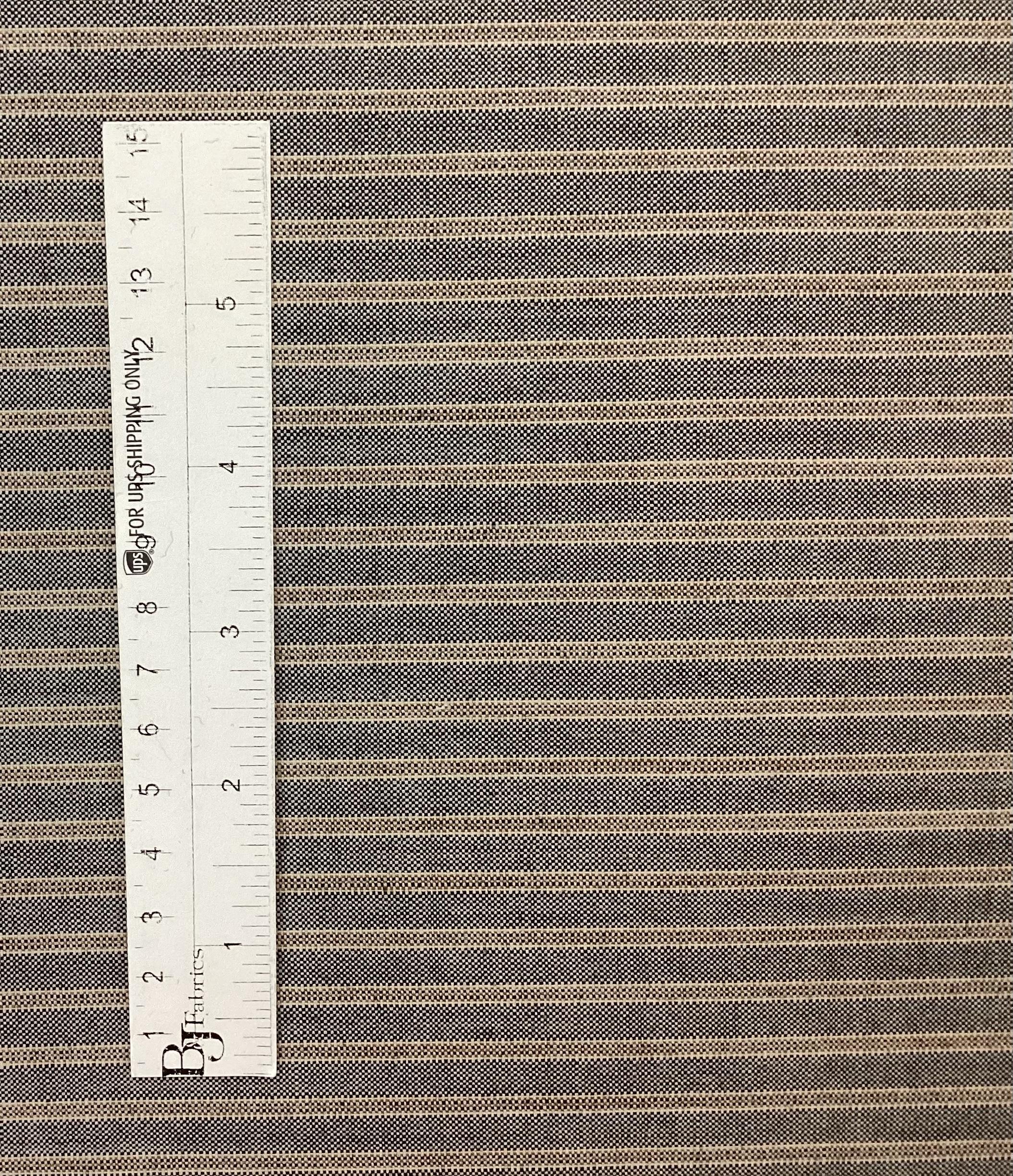 MADE IN ITALY 100% WOOL STRIPE In Cinnamon Stripe On Grey