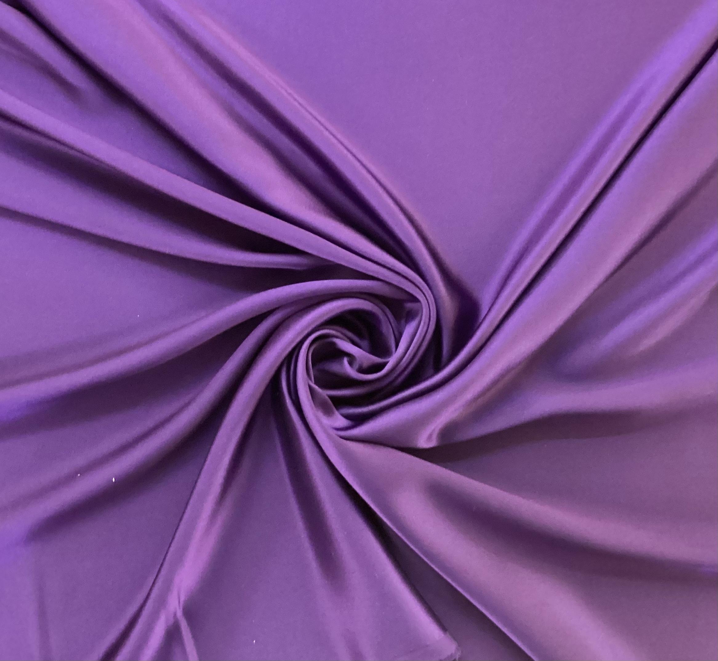 MADE IN ITALY 100% PURE SILK CHARMEUSE IN VIOLET