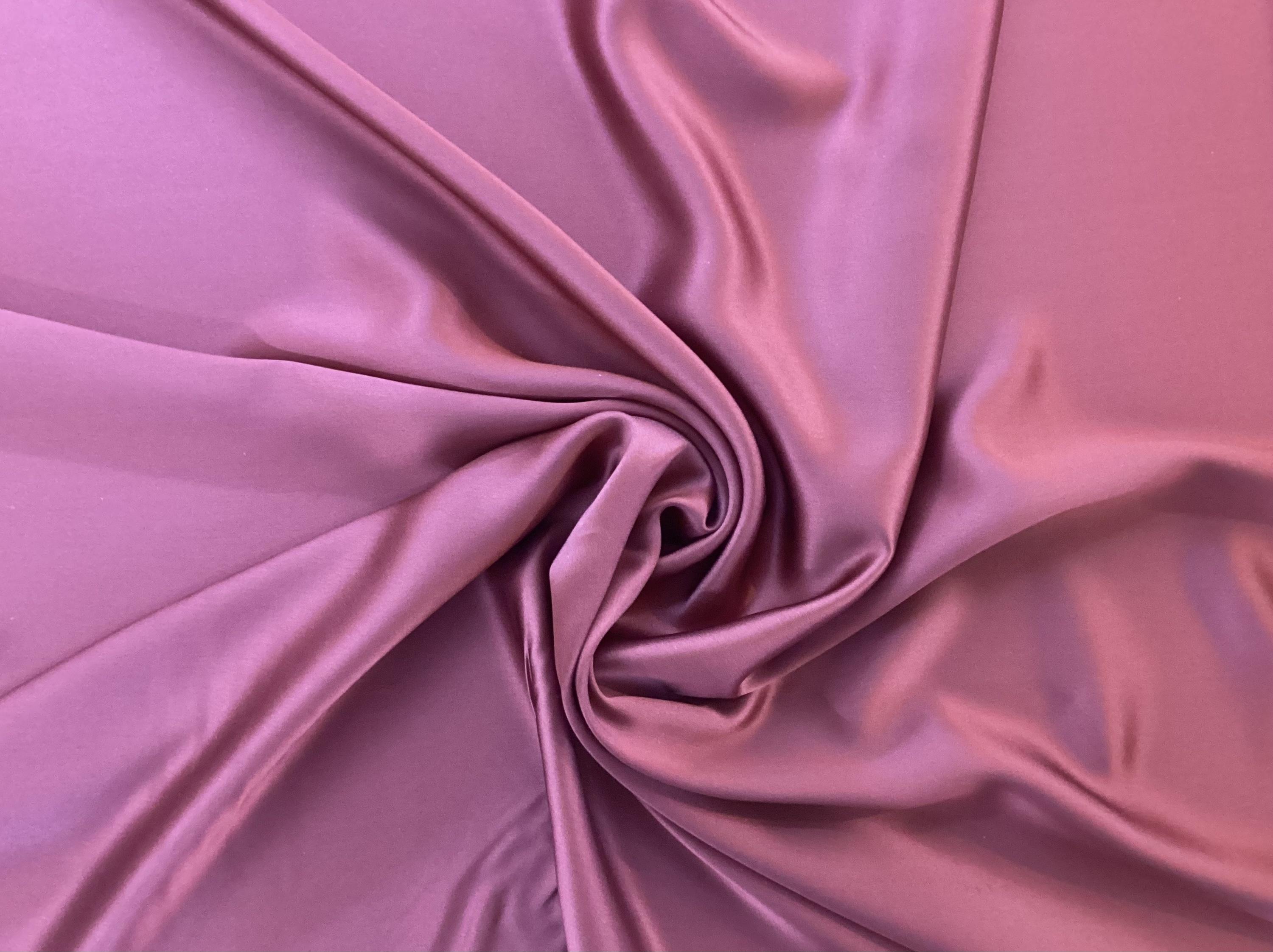 MADE IN ITALY 100% PURE SILK CHARMEUSE IN ROSE
