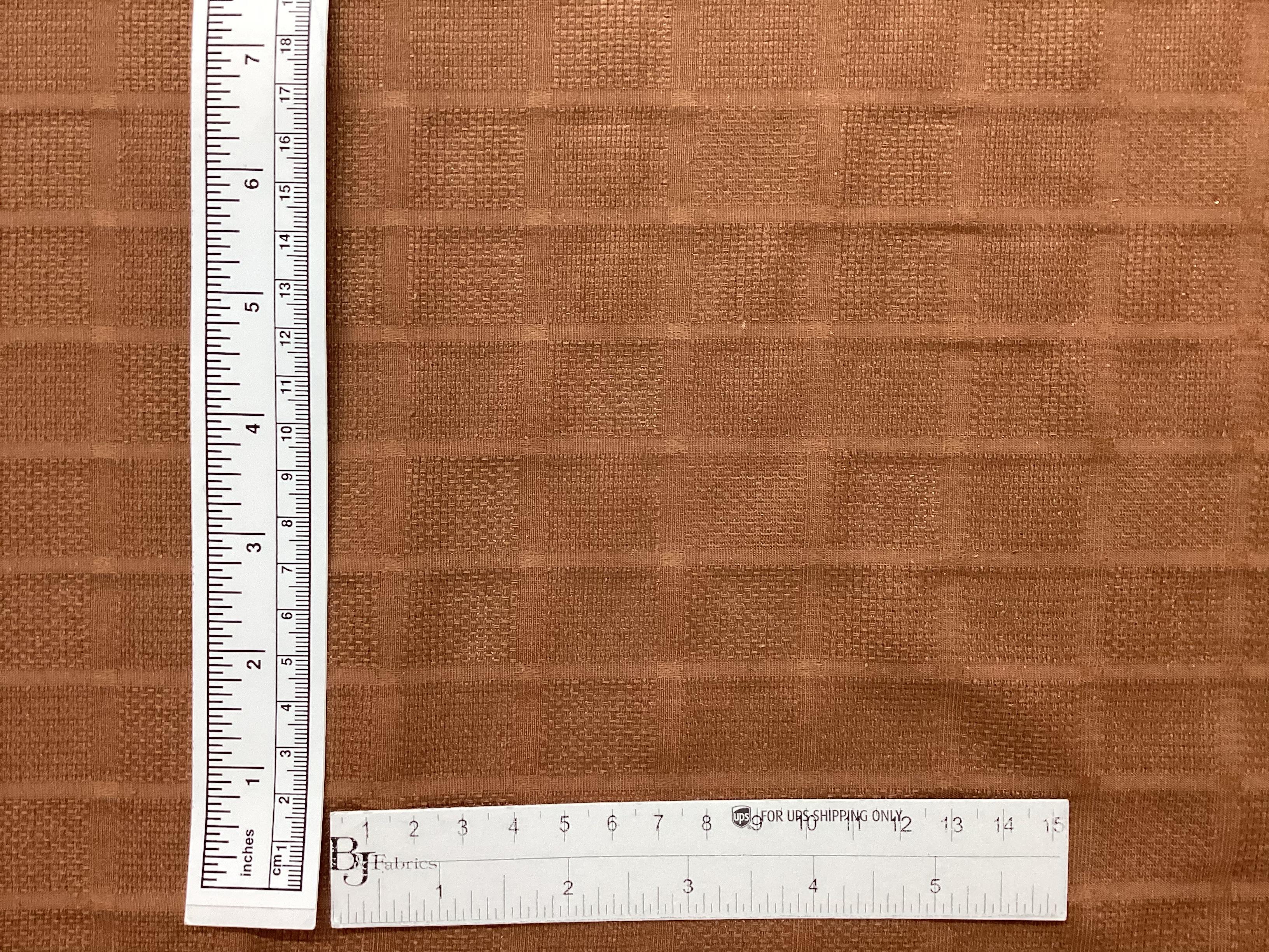 Made in Italy Pure Silk Mini Check Pattern Jacquard in Chocolate