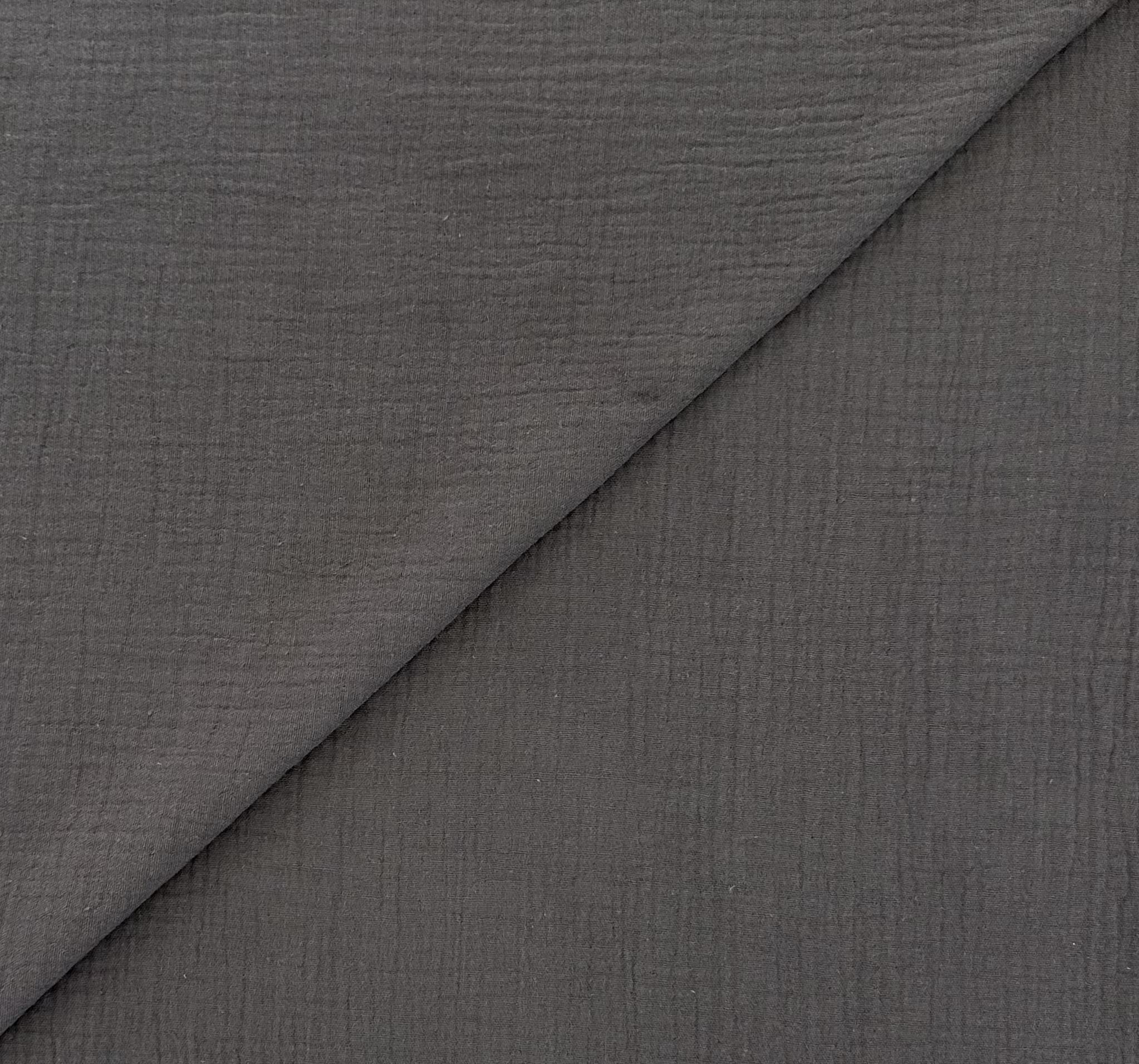 Cotton Double Gauze in Charcoal