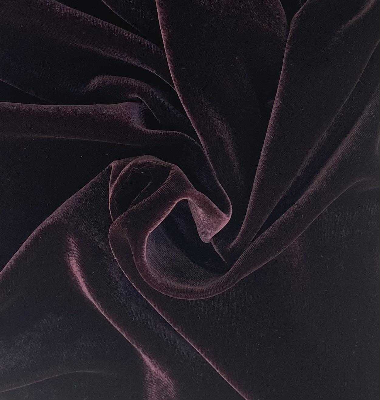 Silk Rayon Velvet in Plum