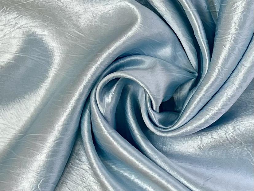 Crinkle Acetate Satin in Sky