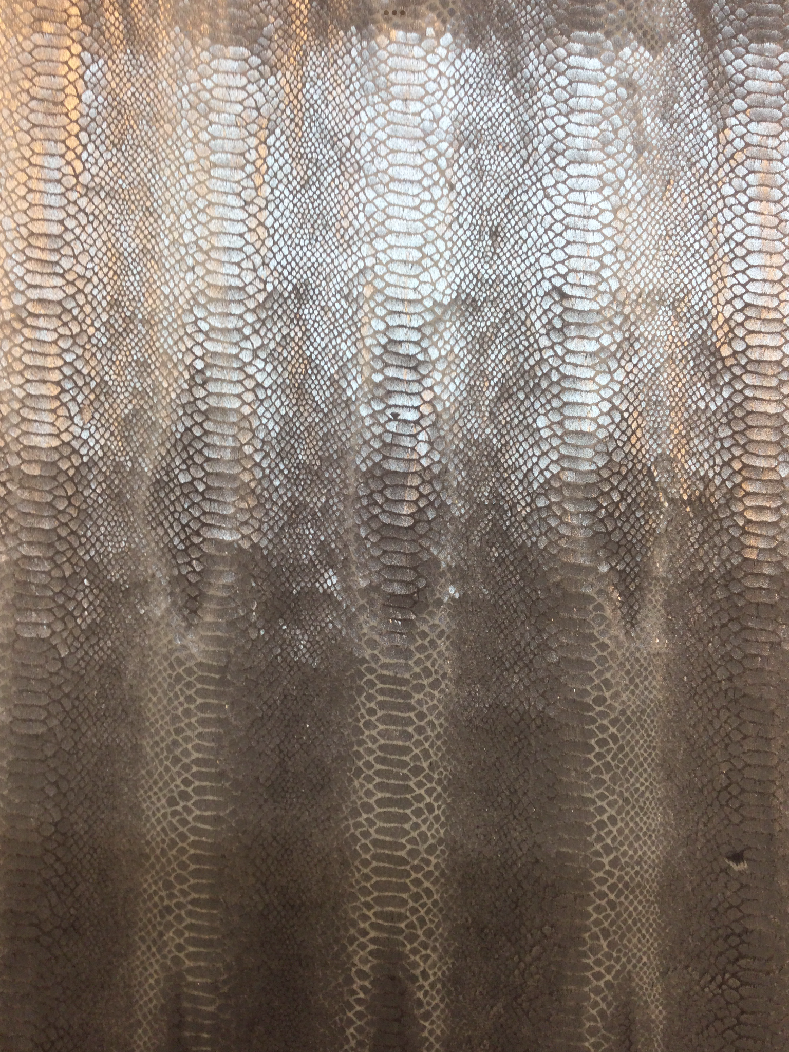 Laminated Metallic Faux Fur in Reptile Pattern