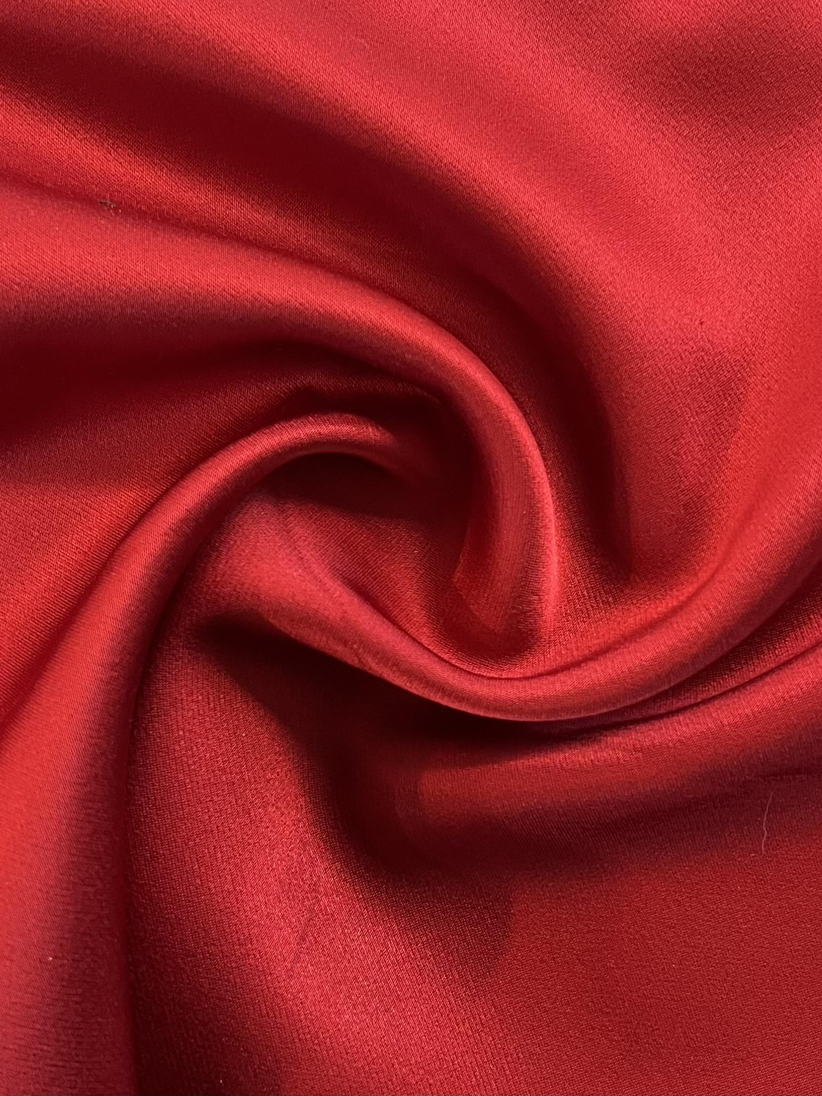 Triacetate Twill Back Charmeuse in Red