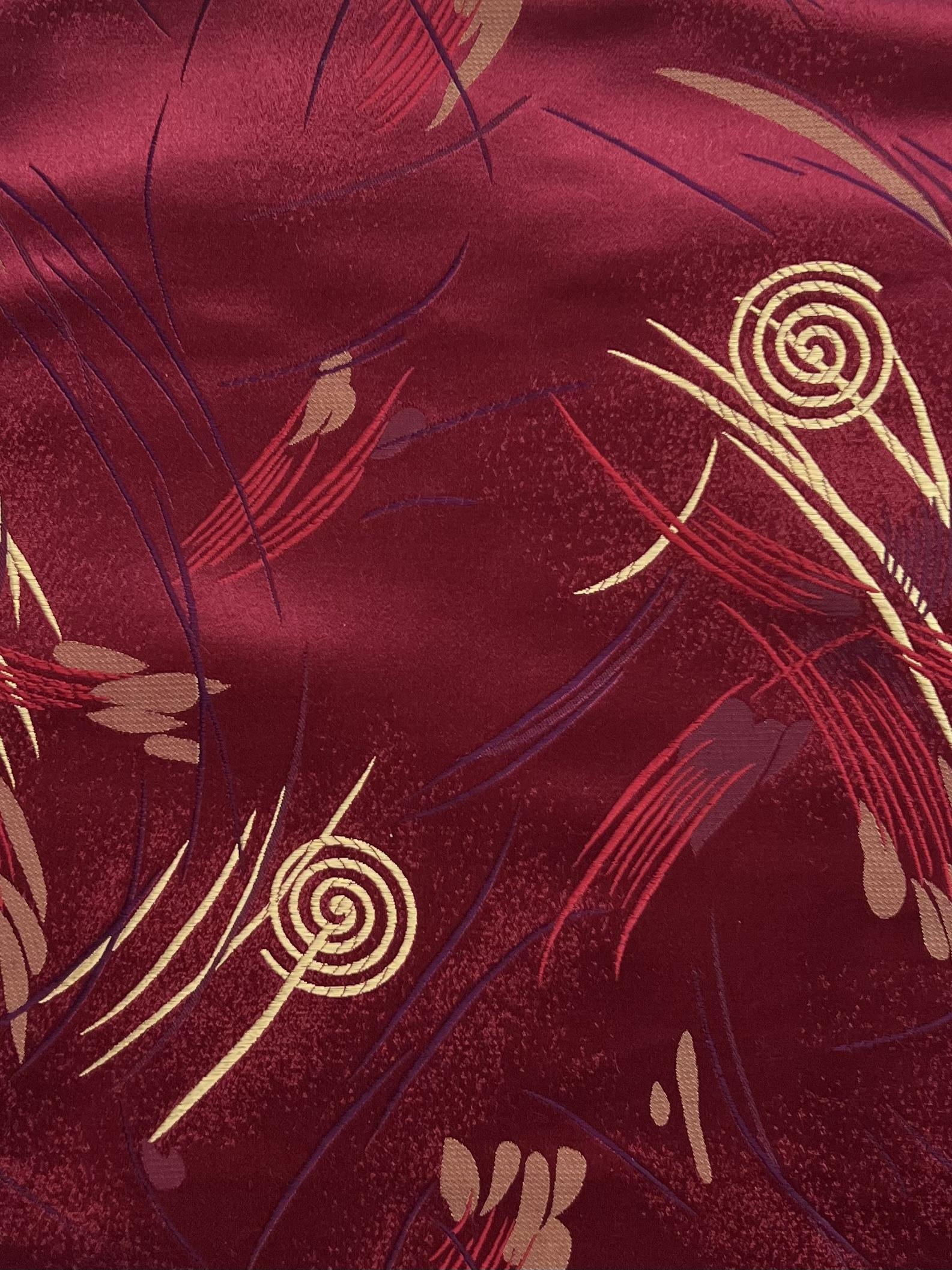 Chinese Brocade Burgundy Breeze
