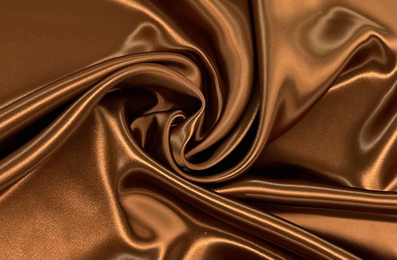 Italian Viscose Charmeuse in Rust