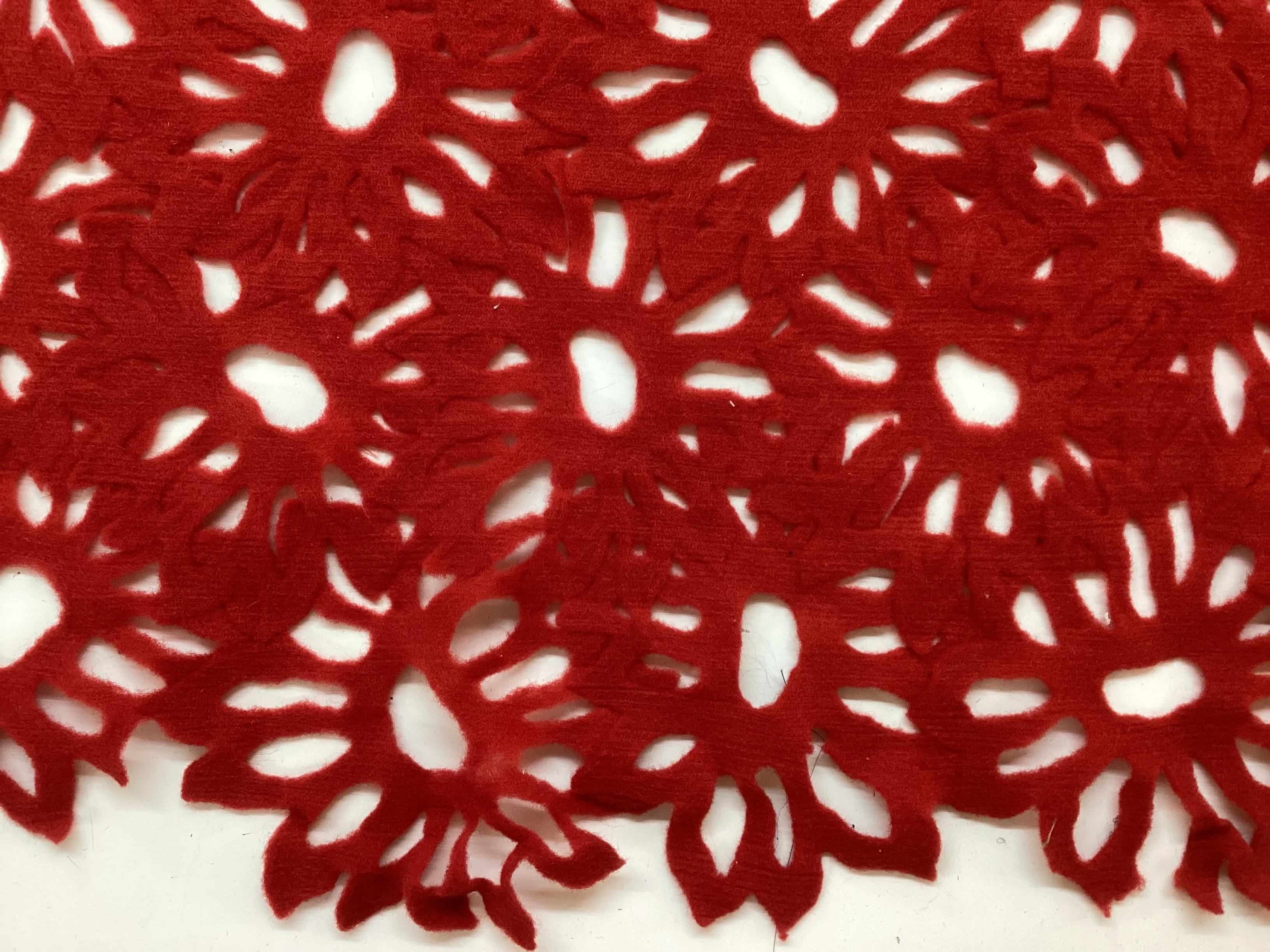 Novelty Fused Felted Wool In Lipstick