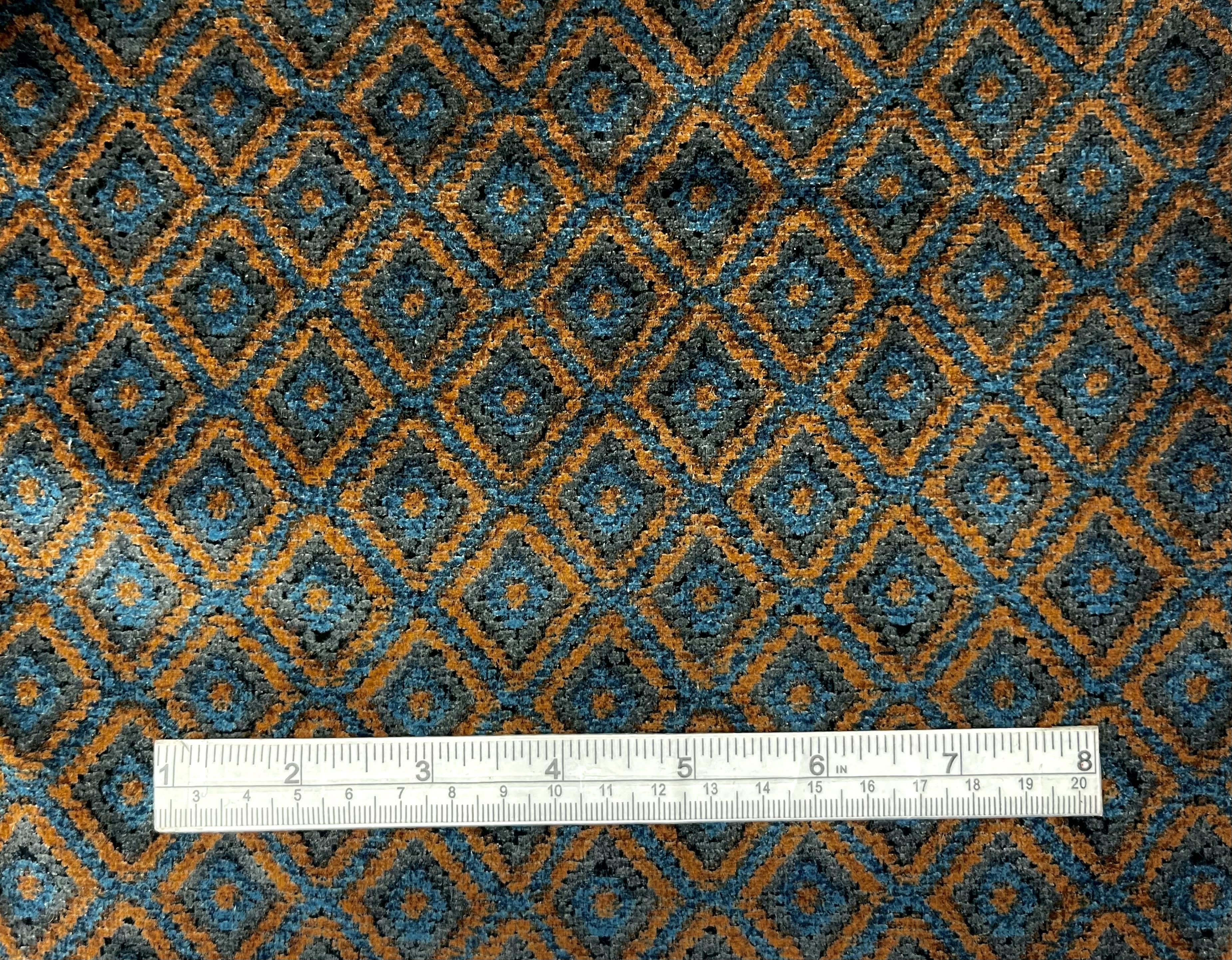 Italian "RATTI" Cotton Velvet Diamond Pattern Print
