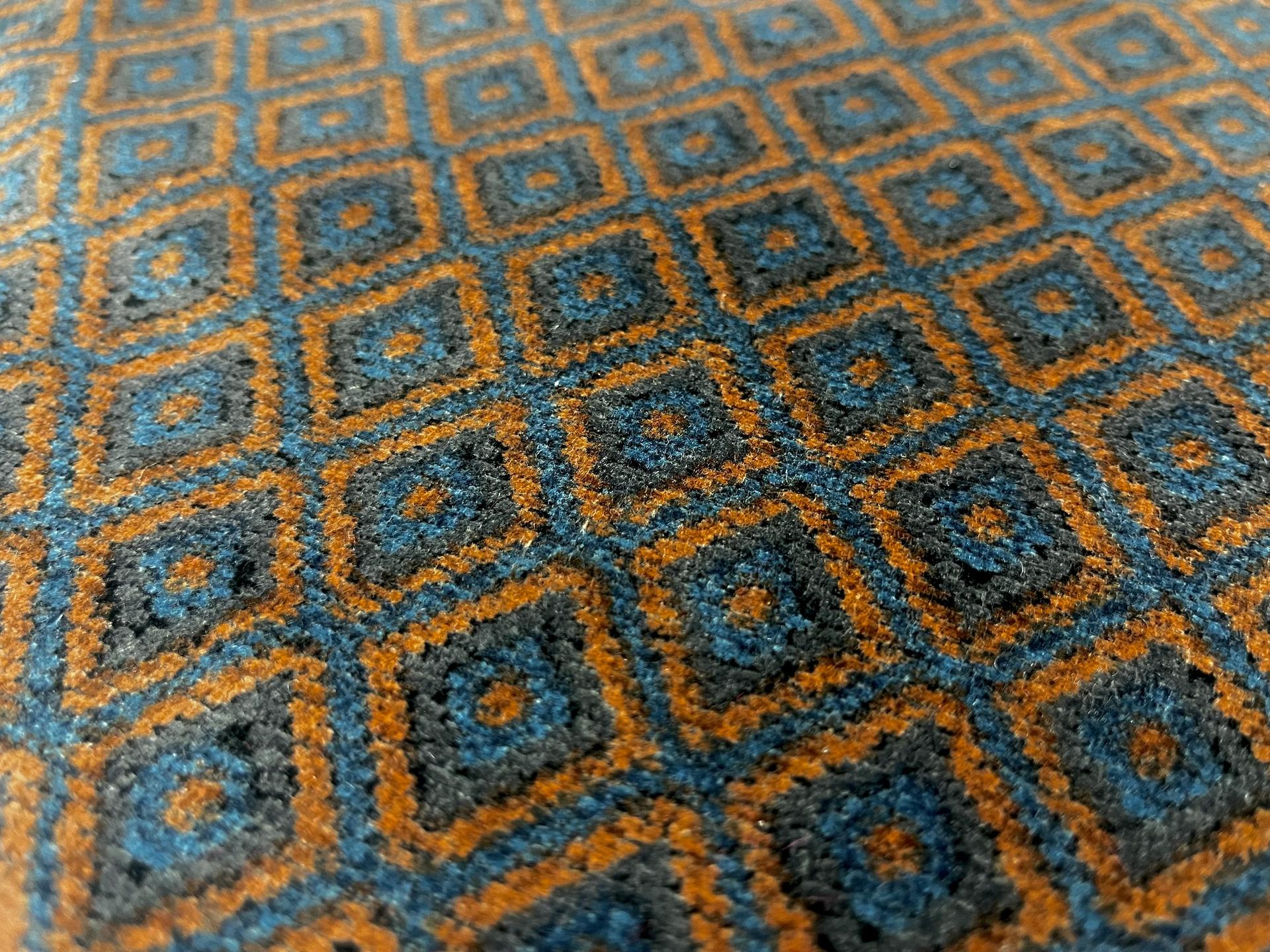 Italian "RATTI" Cotton Velvet Diamond Pattern Print