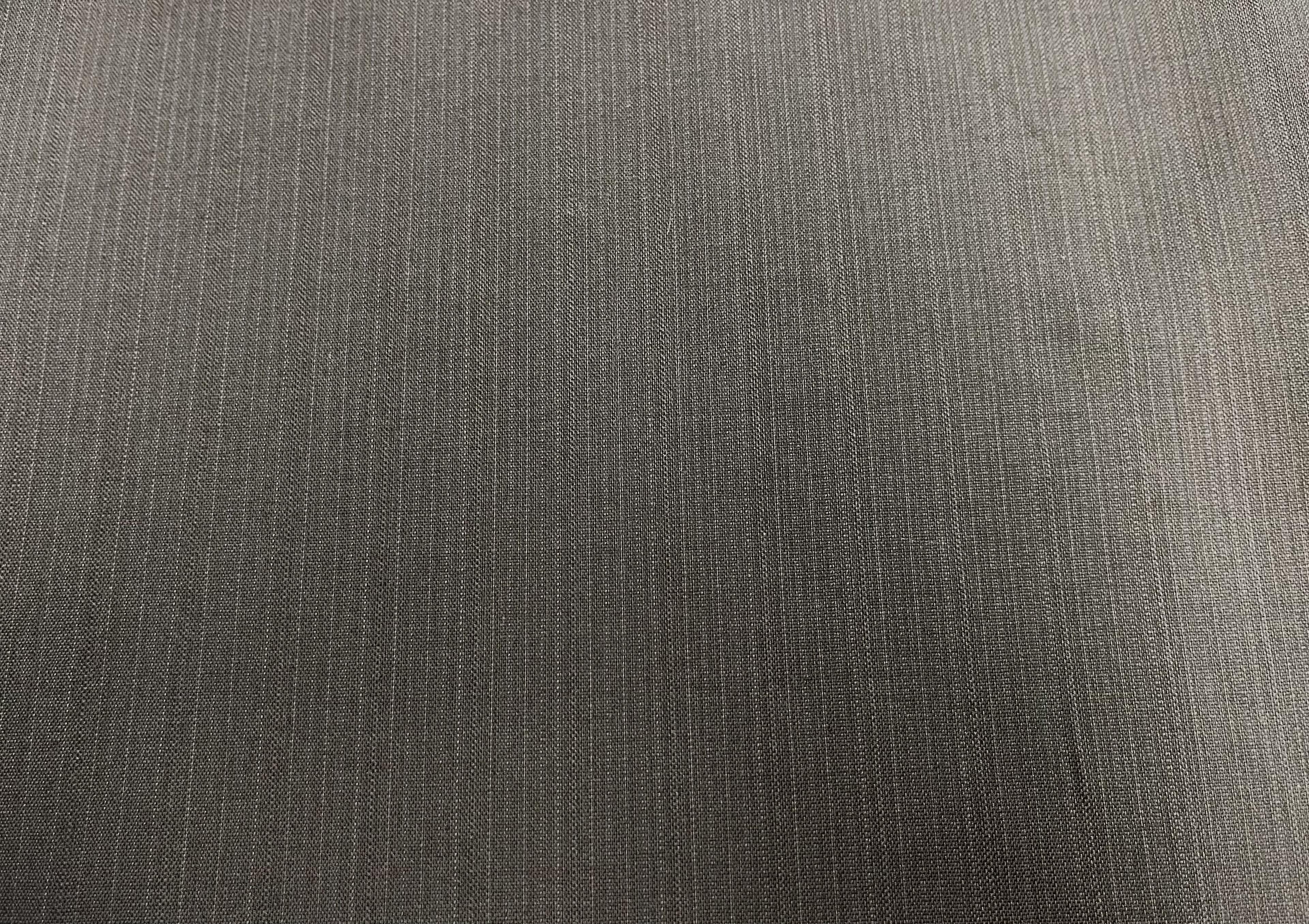 Wool Recycled Polyester Sorona Stripe in Charcoal Grey