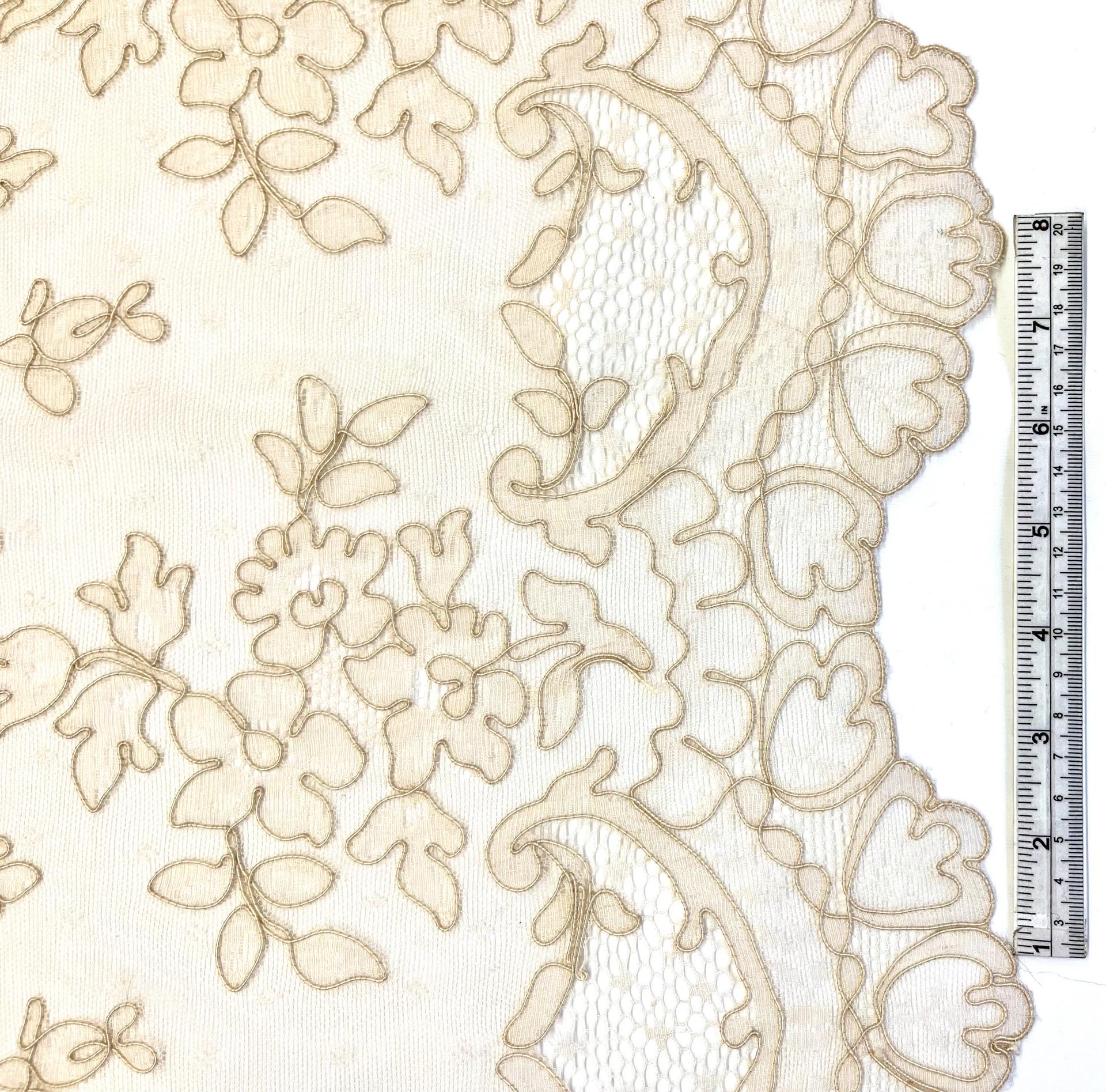 Made in France Double Scalloped Lyon Lace in Natural