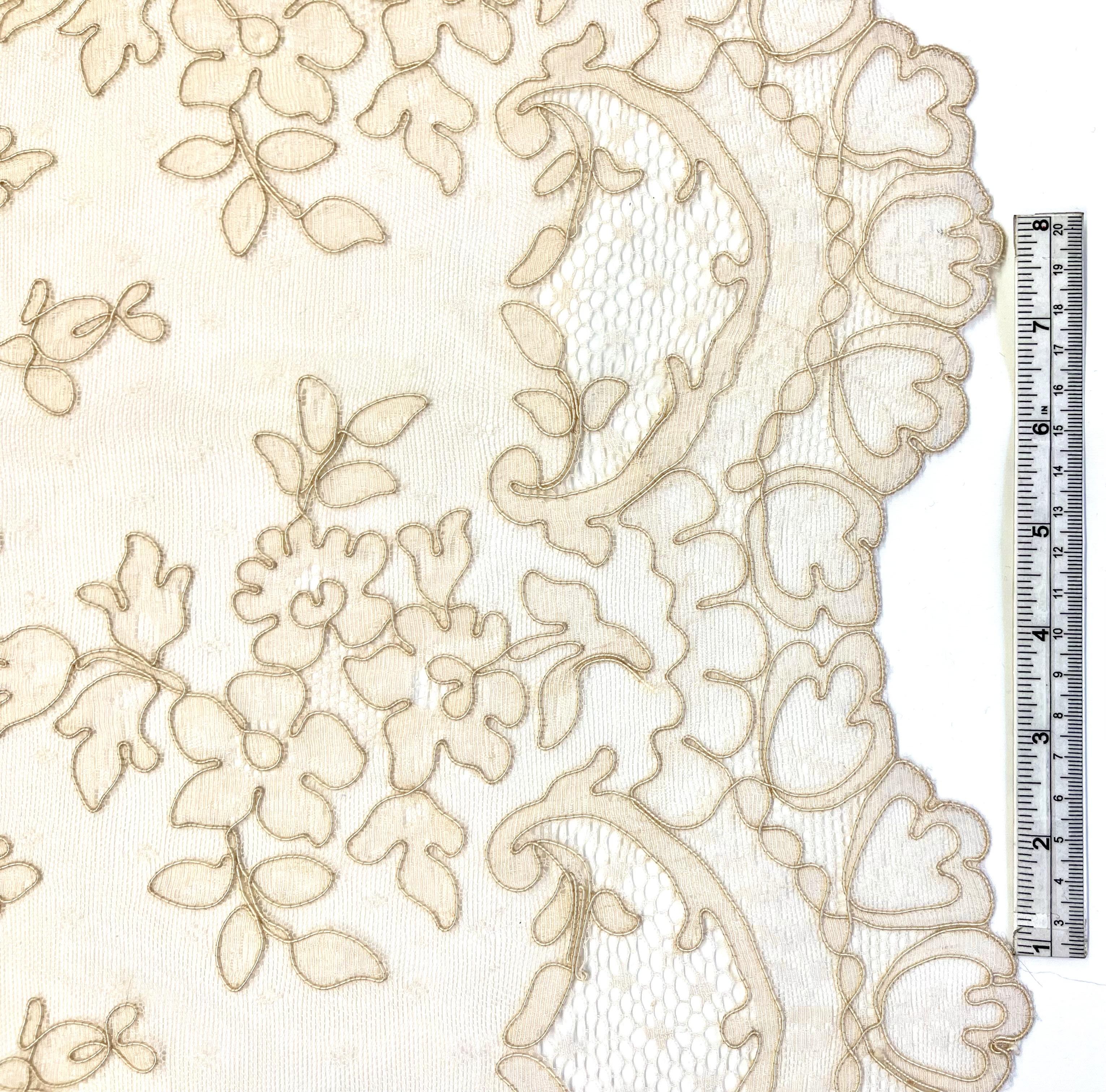 Made in France Double Scalloped Lyon Lace in Natural