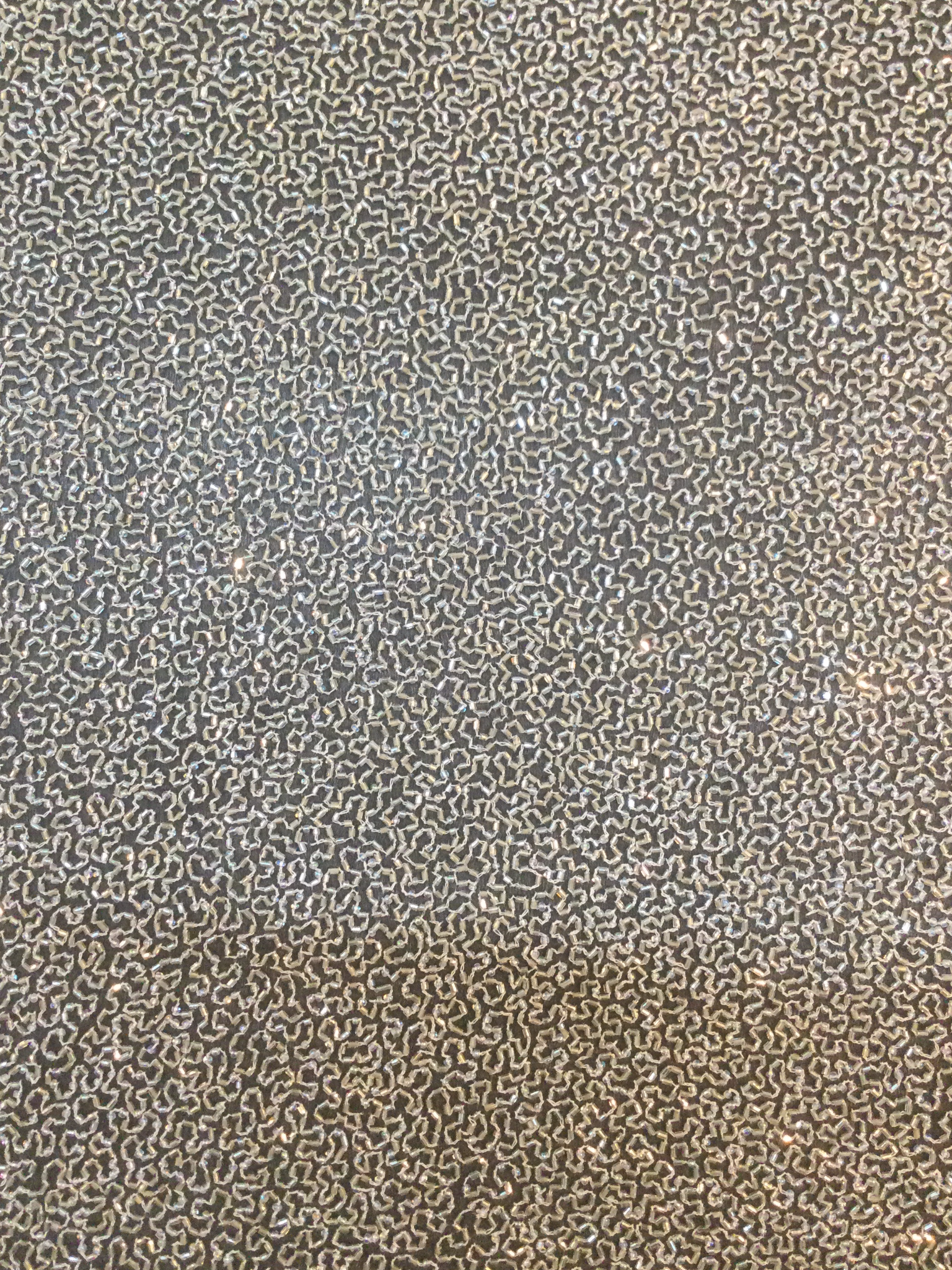 Beaded Chiffon in Black/Silver