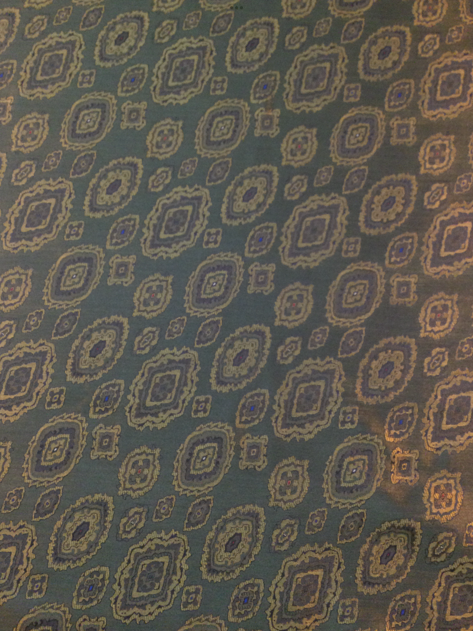 Made in Italy 100% Silk Tie Brocade with Gold Foulard