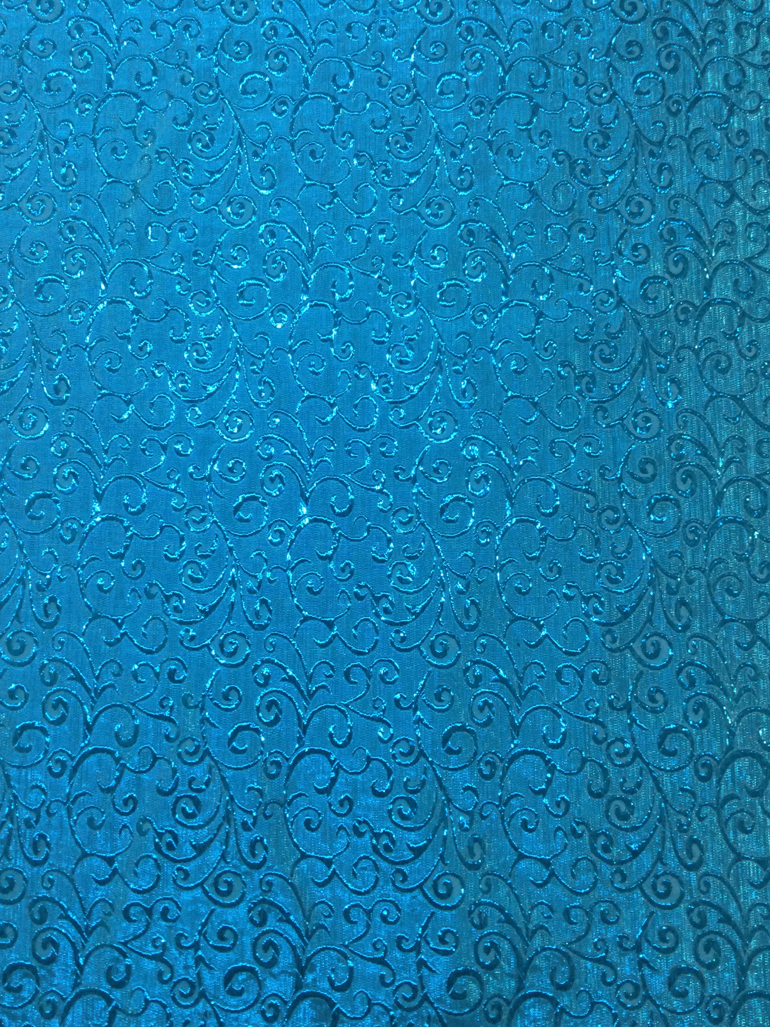 Metallic Swirl Jacquard in Turquoise