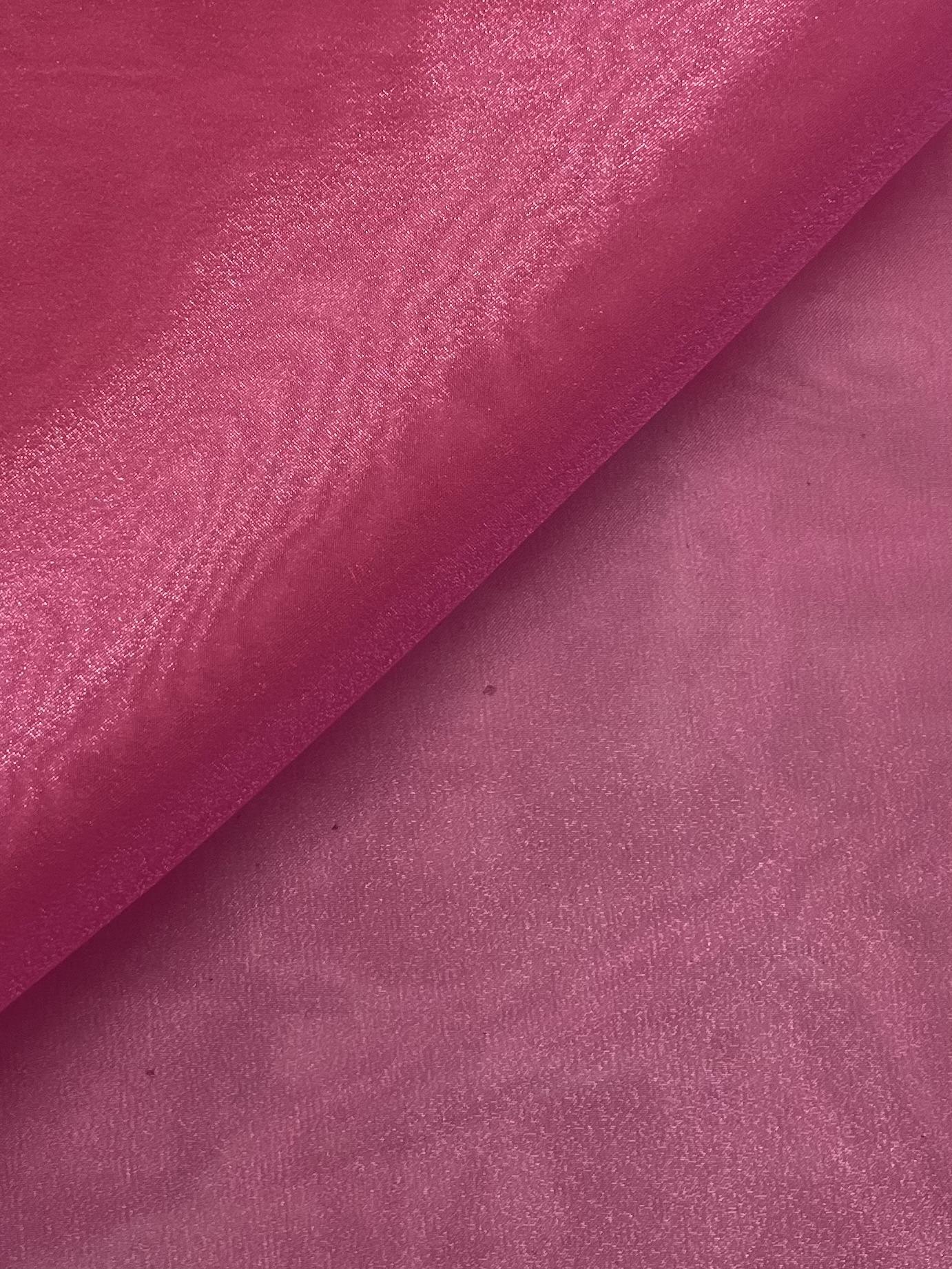 Iridescent Polyester Organza in Raspberry