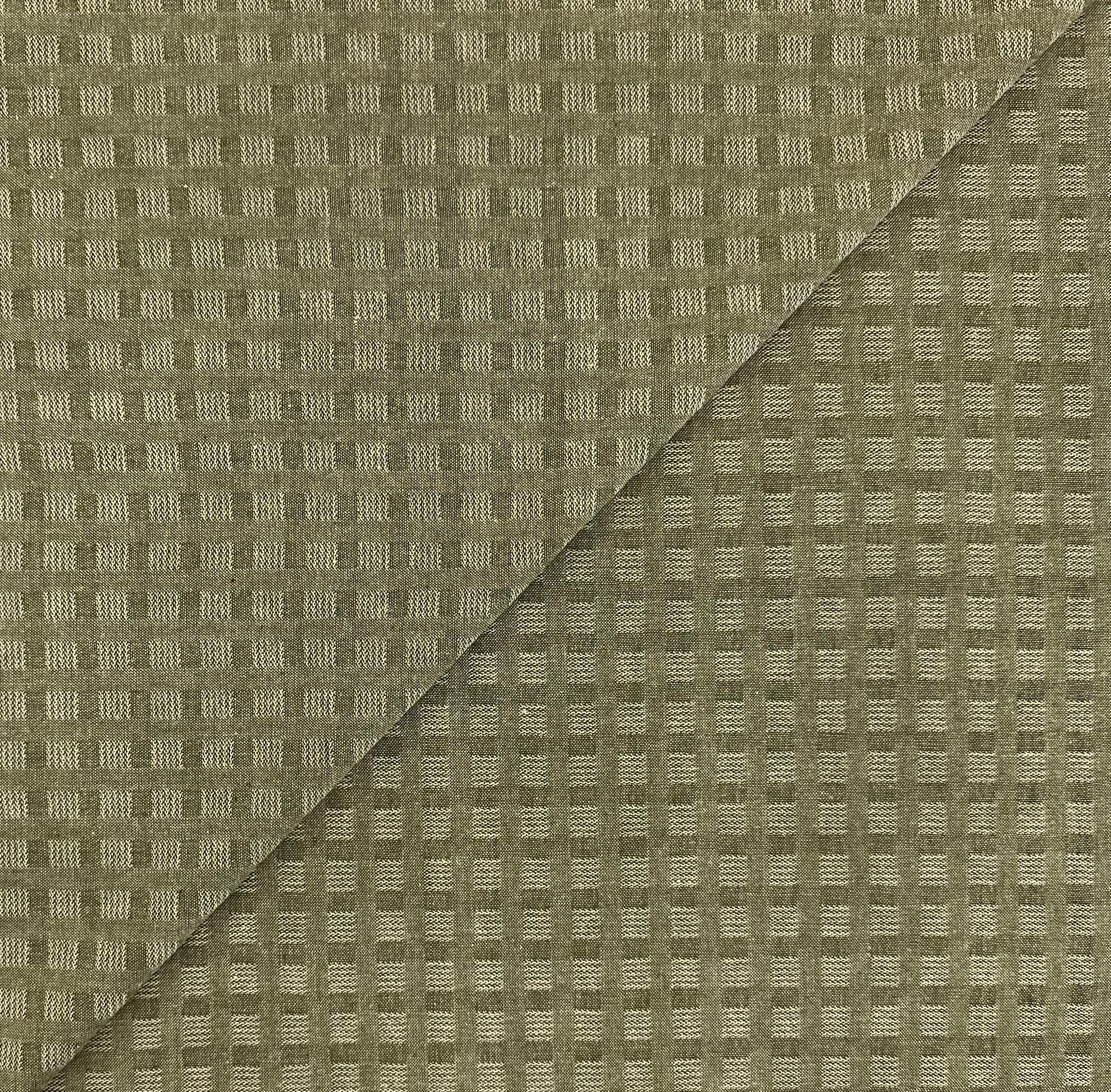 Woven Cotton Novelty Check in Asparagus