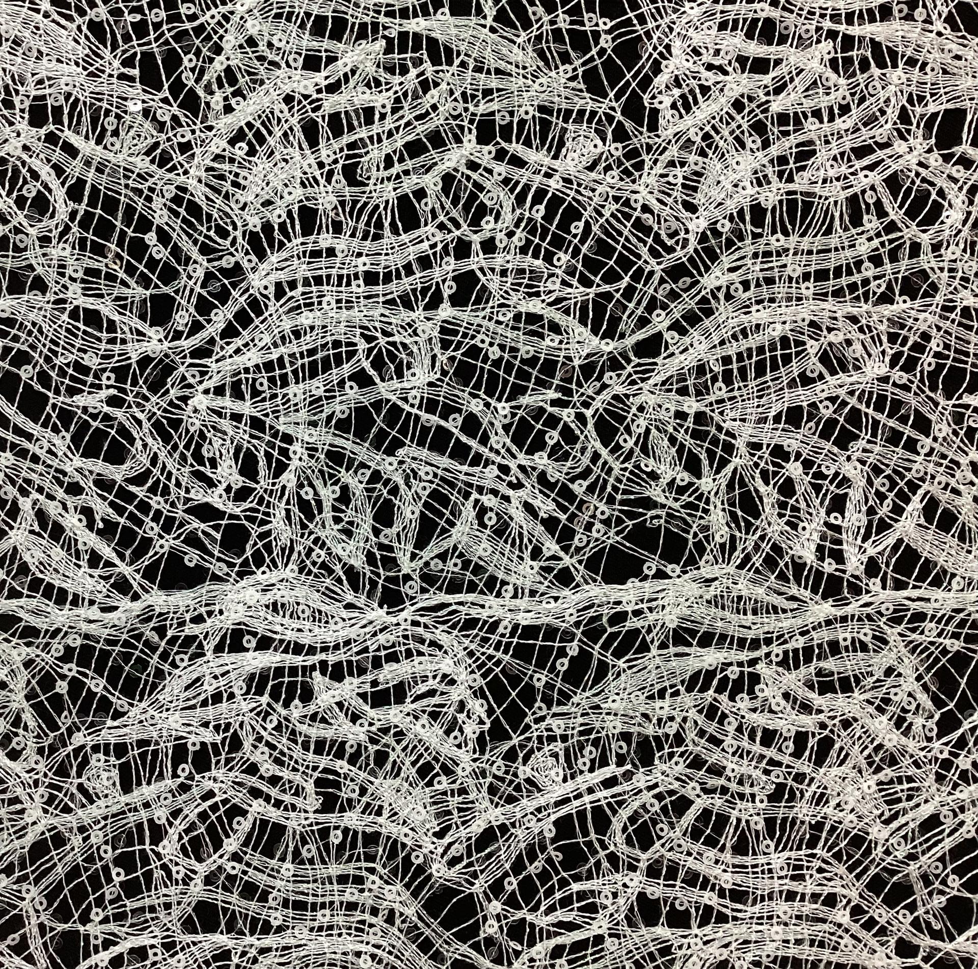 Mini Sequins On White Opalescent Lace