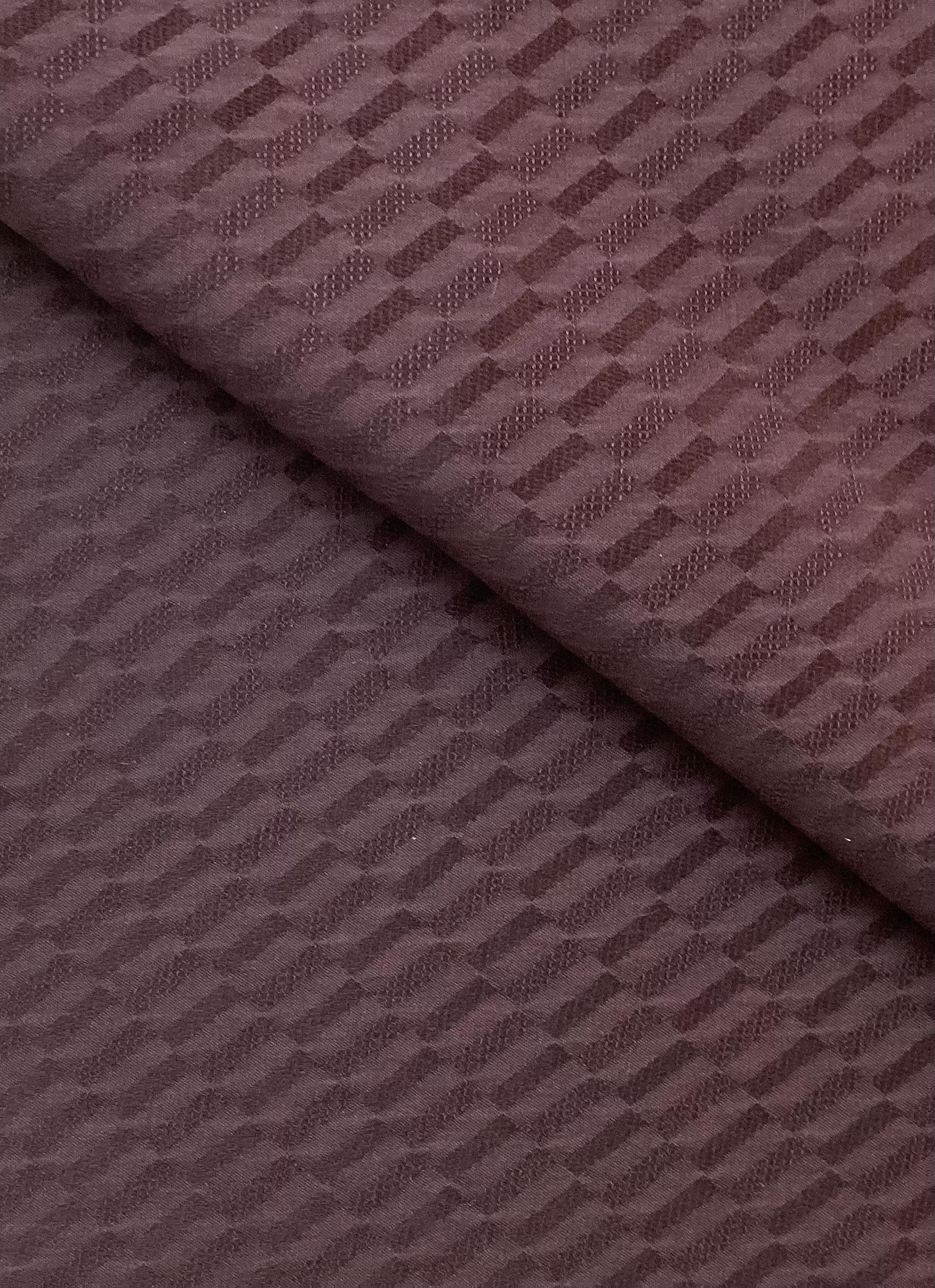 Made in Italy 100% Silk 3D Geometric Jacquard in Grape