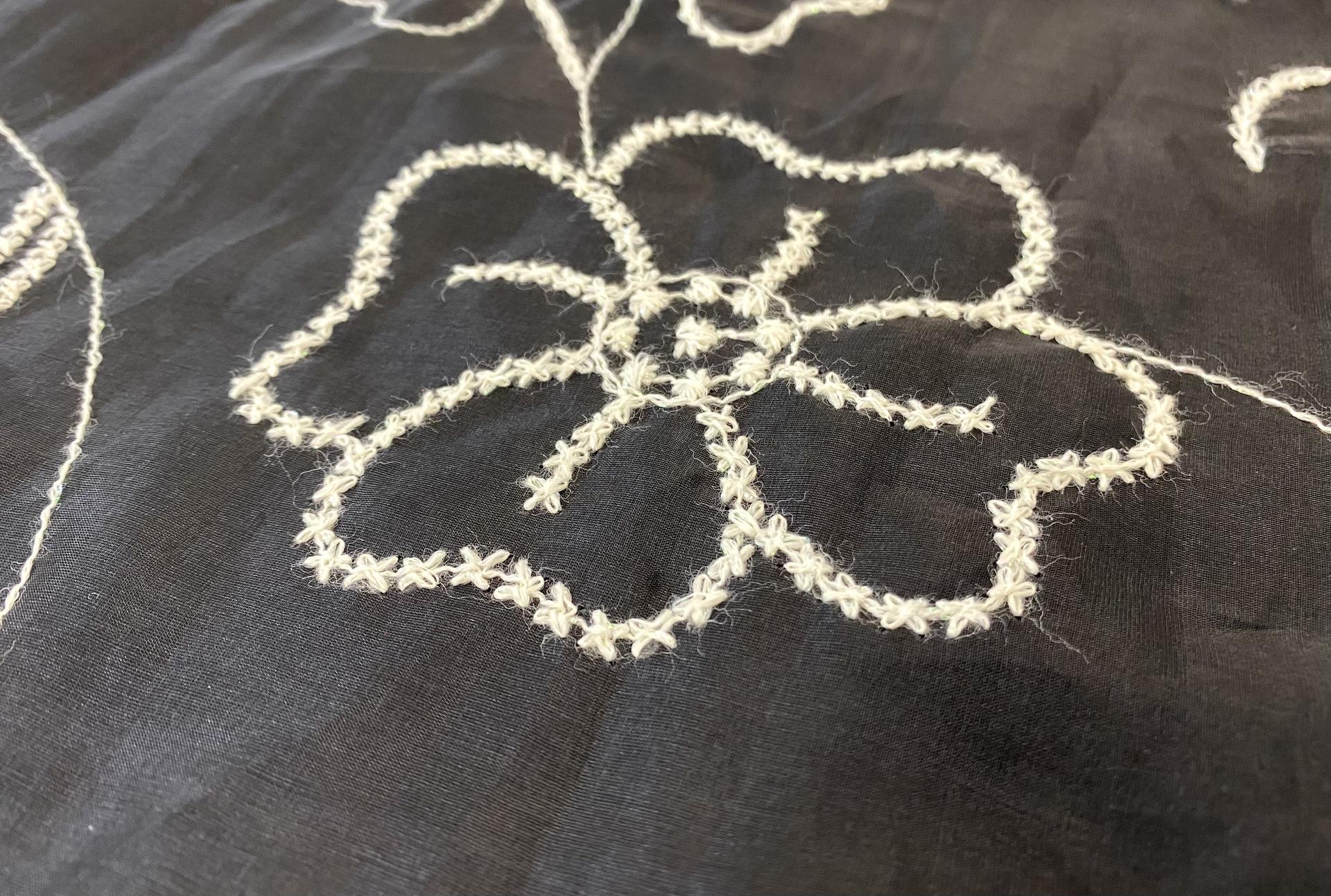 Embroidered Silk Organza