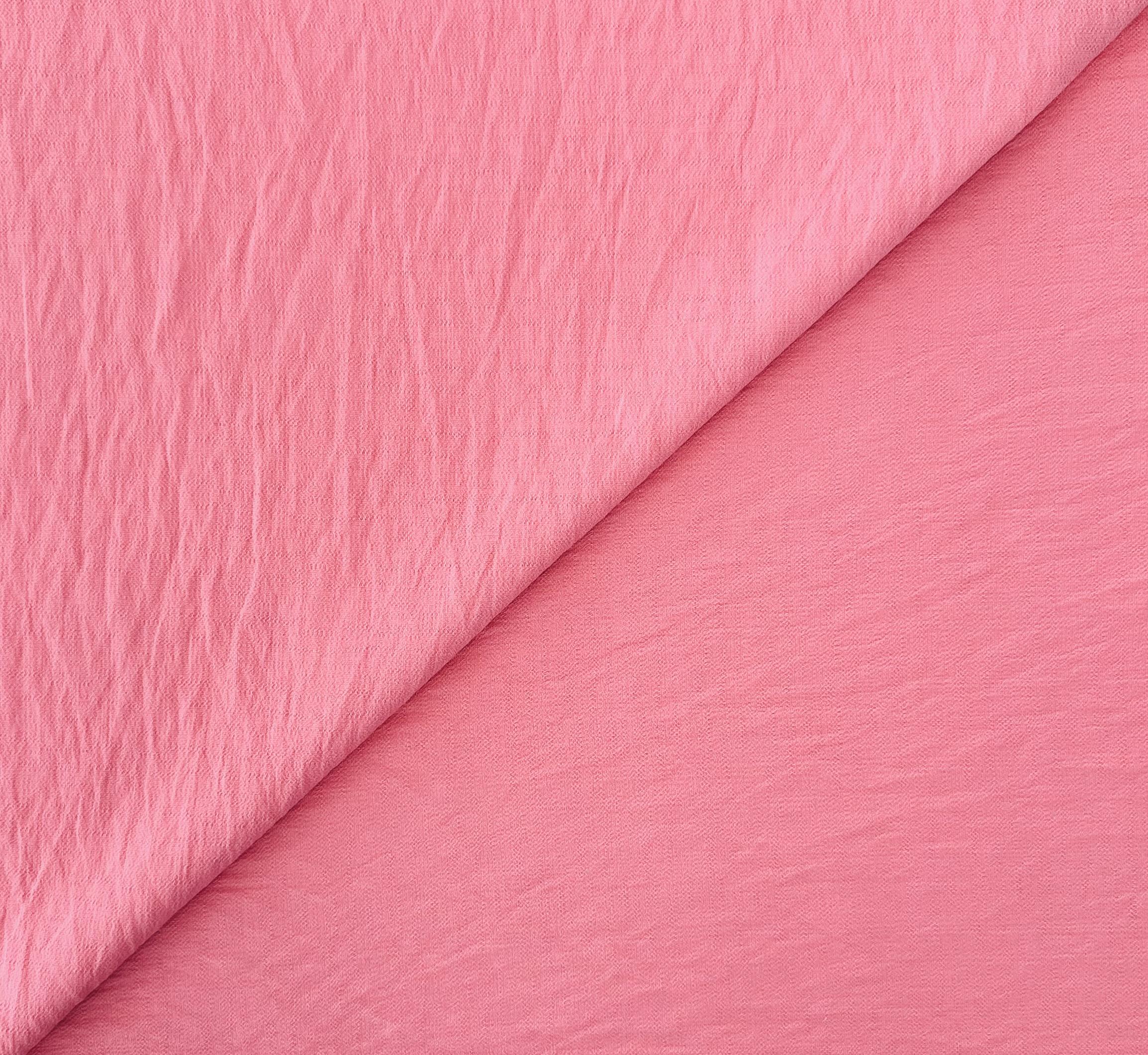 Rayon Nylon Textured Crepe in Bubblegum