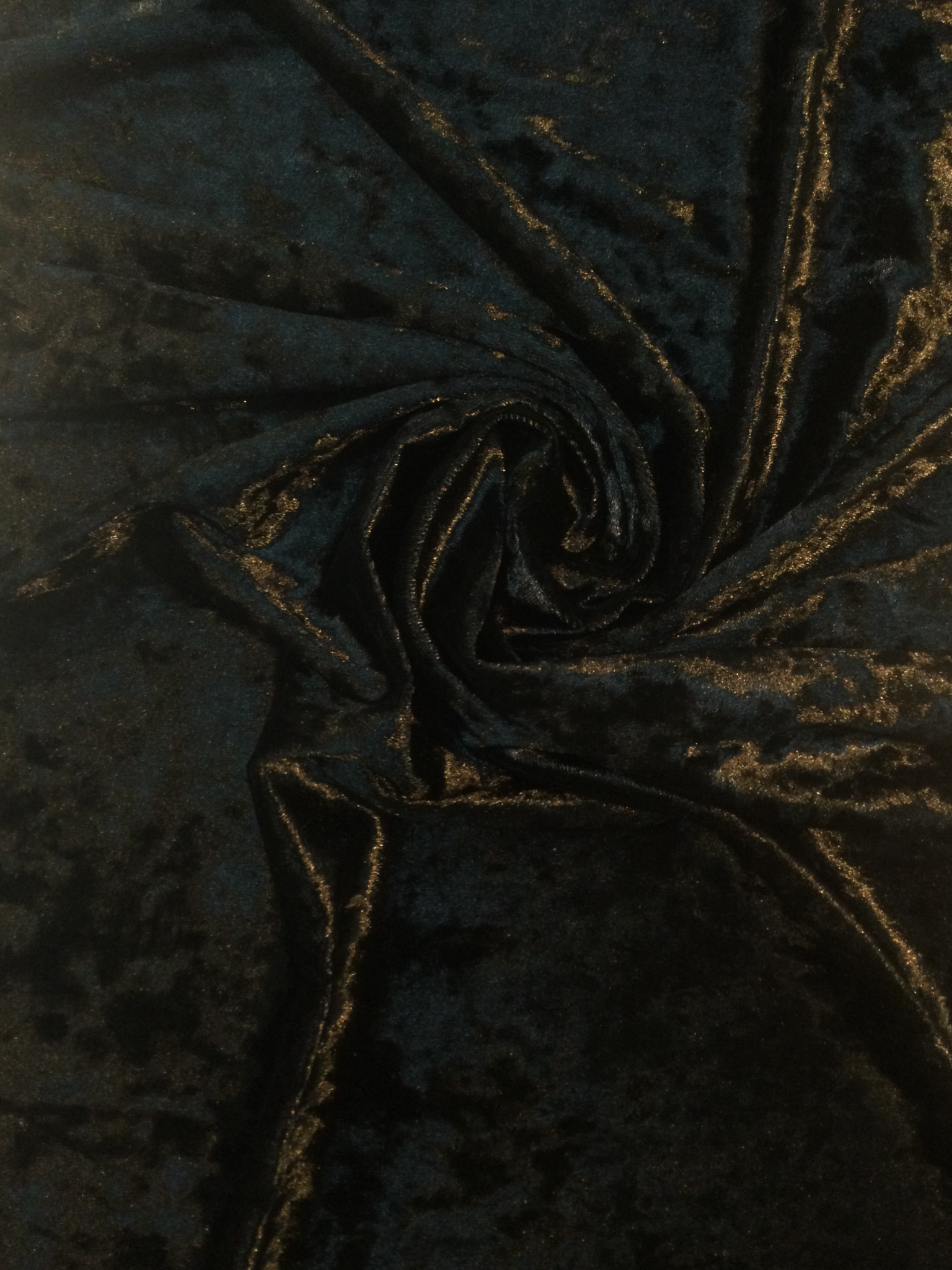 Crushed Stretch Velvet in Black