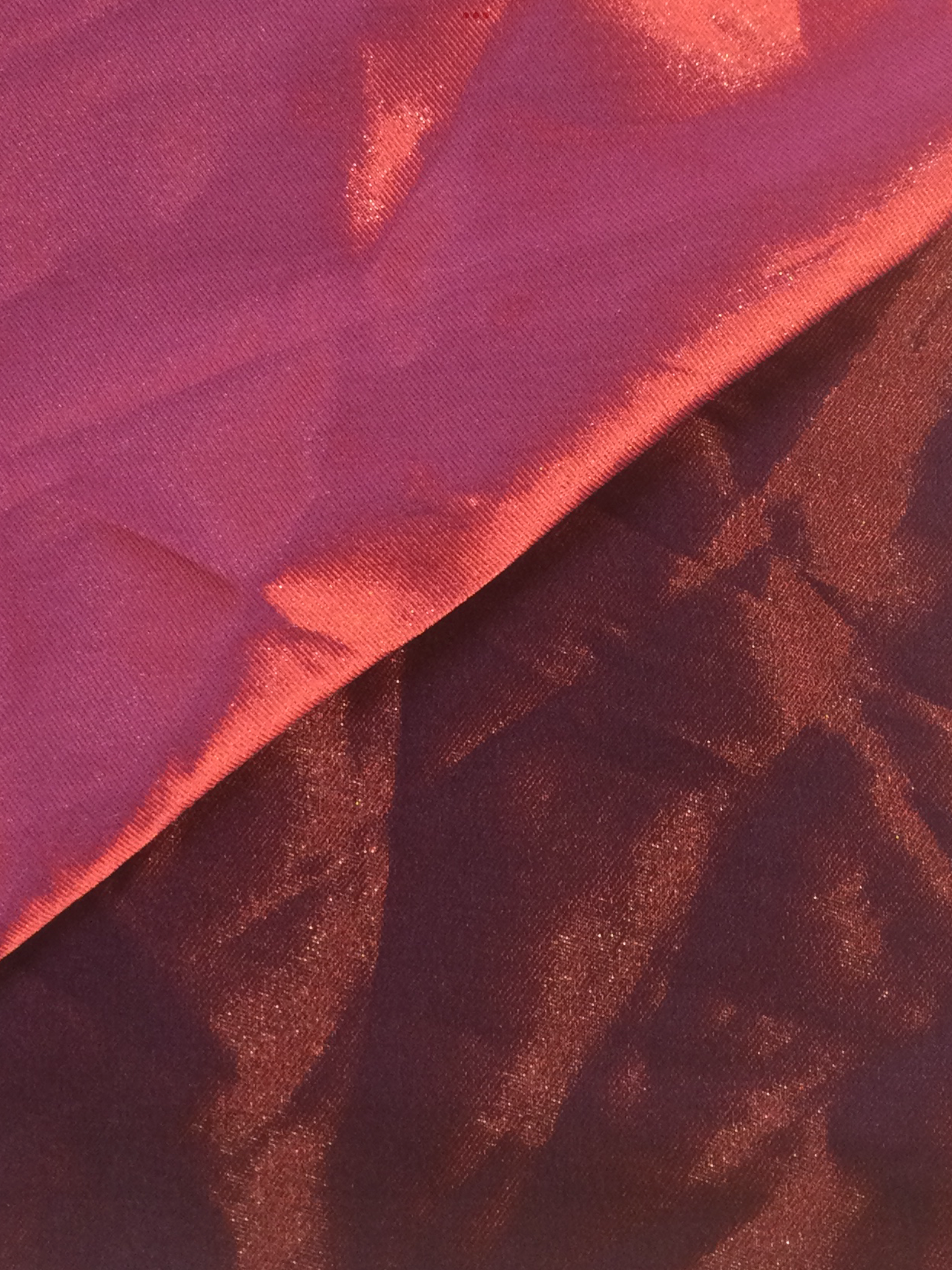 Iridescent Stretch Taffeta in Burgundy/Black