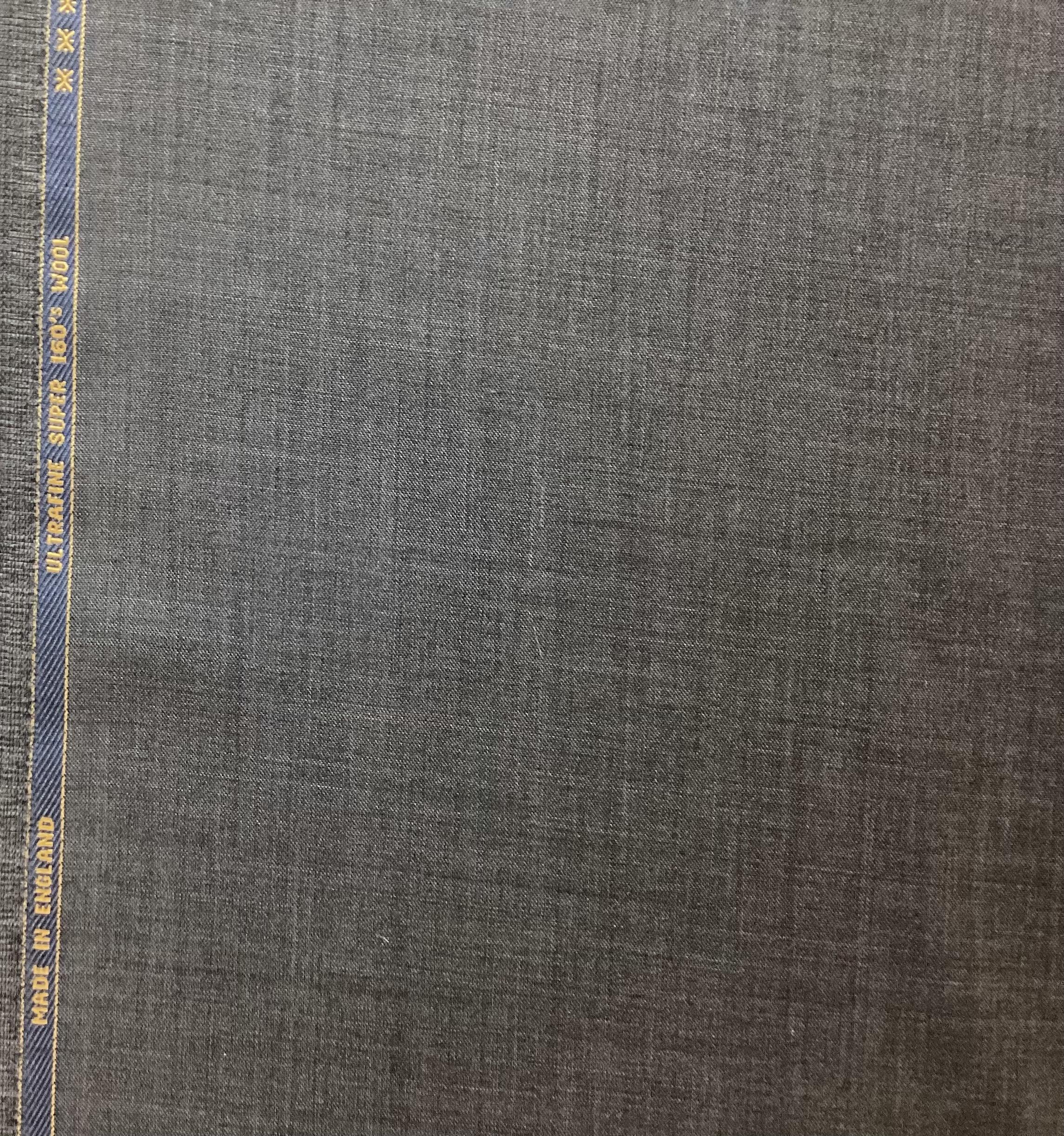 Made In England Super 160s Wool Suiting in Charcoal