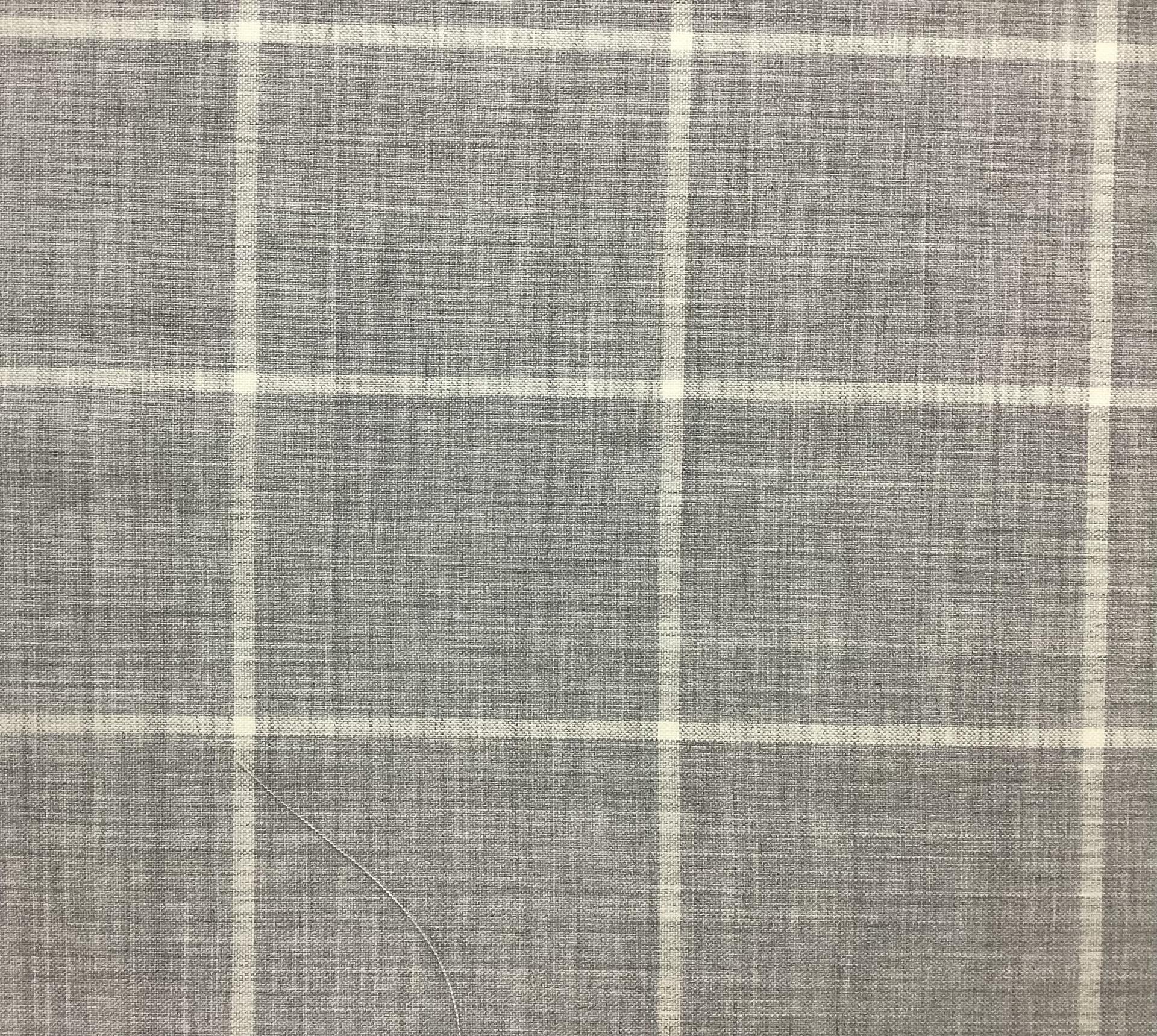 Made In Italy 100% Wool Tropical Plaid In Sliver Grey
