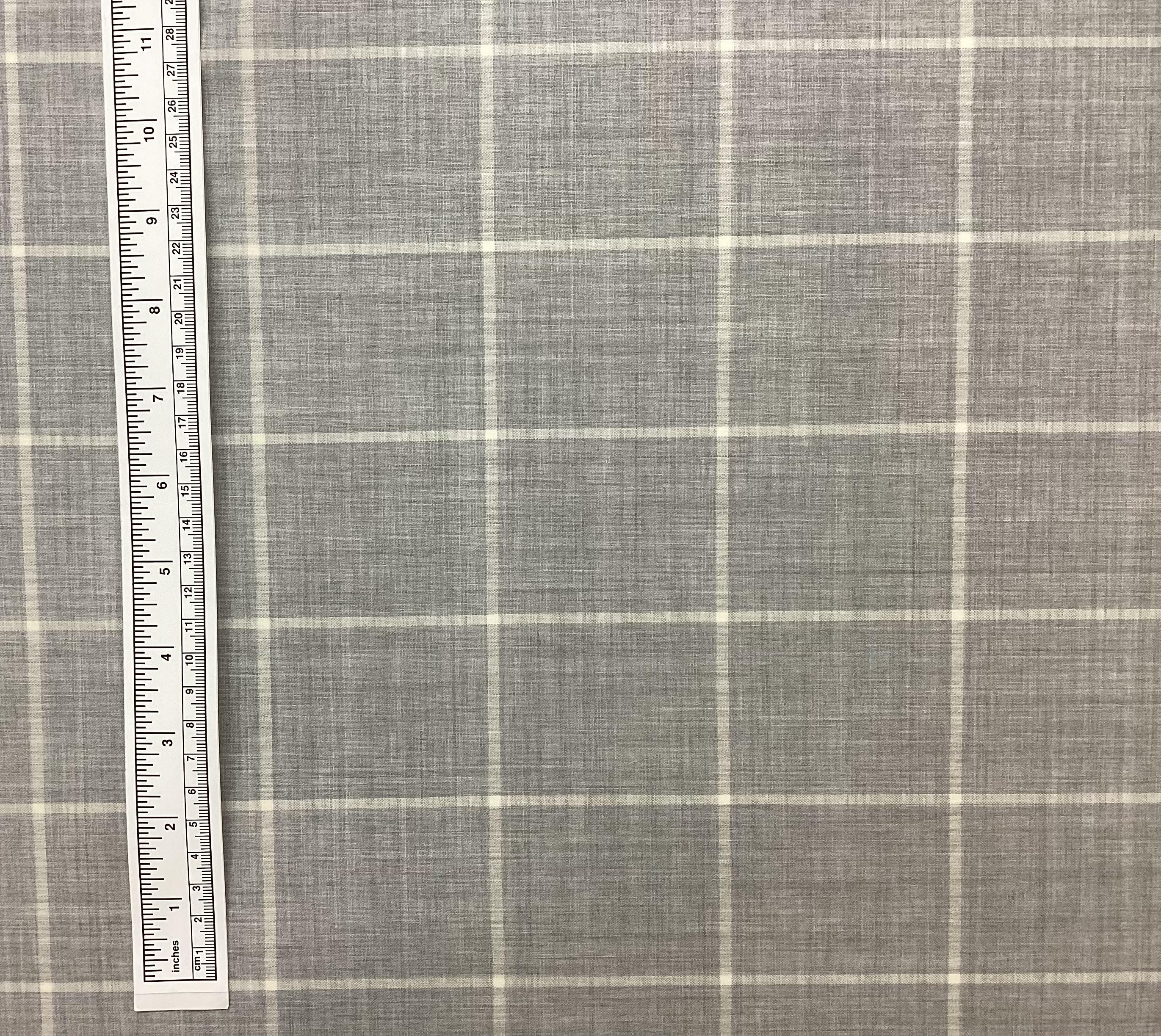 Made In Italy 100% Wool Tropical Plaid In Sliver Grey