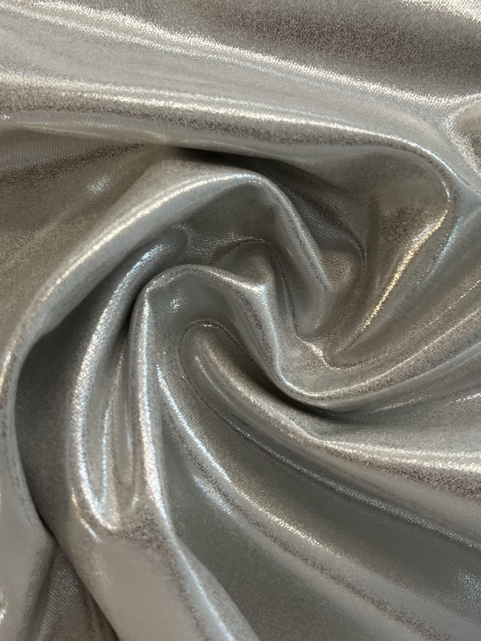 Metallic Coated Heavy Lamé in Silver