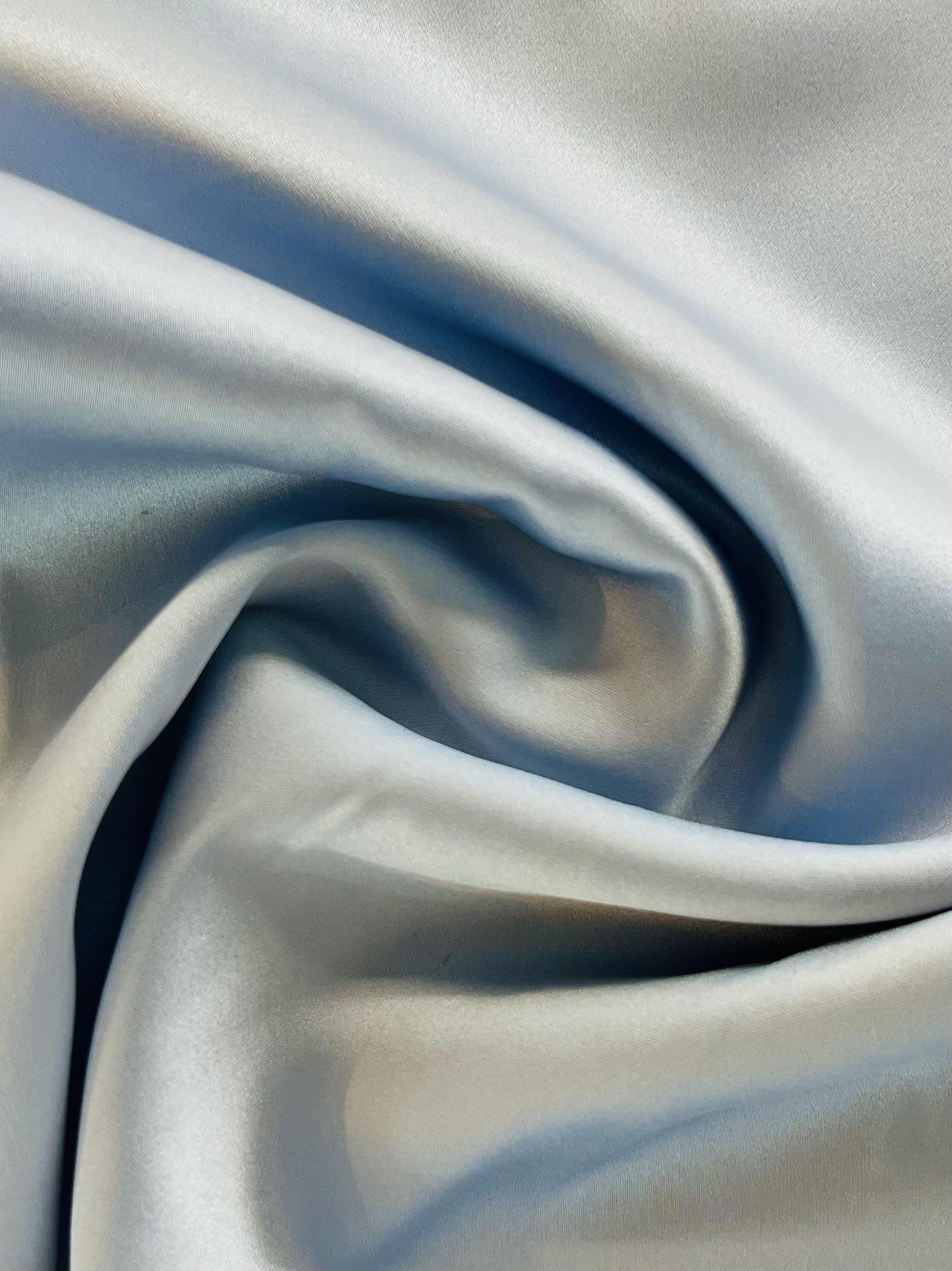 Stretch Silk Crepe Satin in Cloud