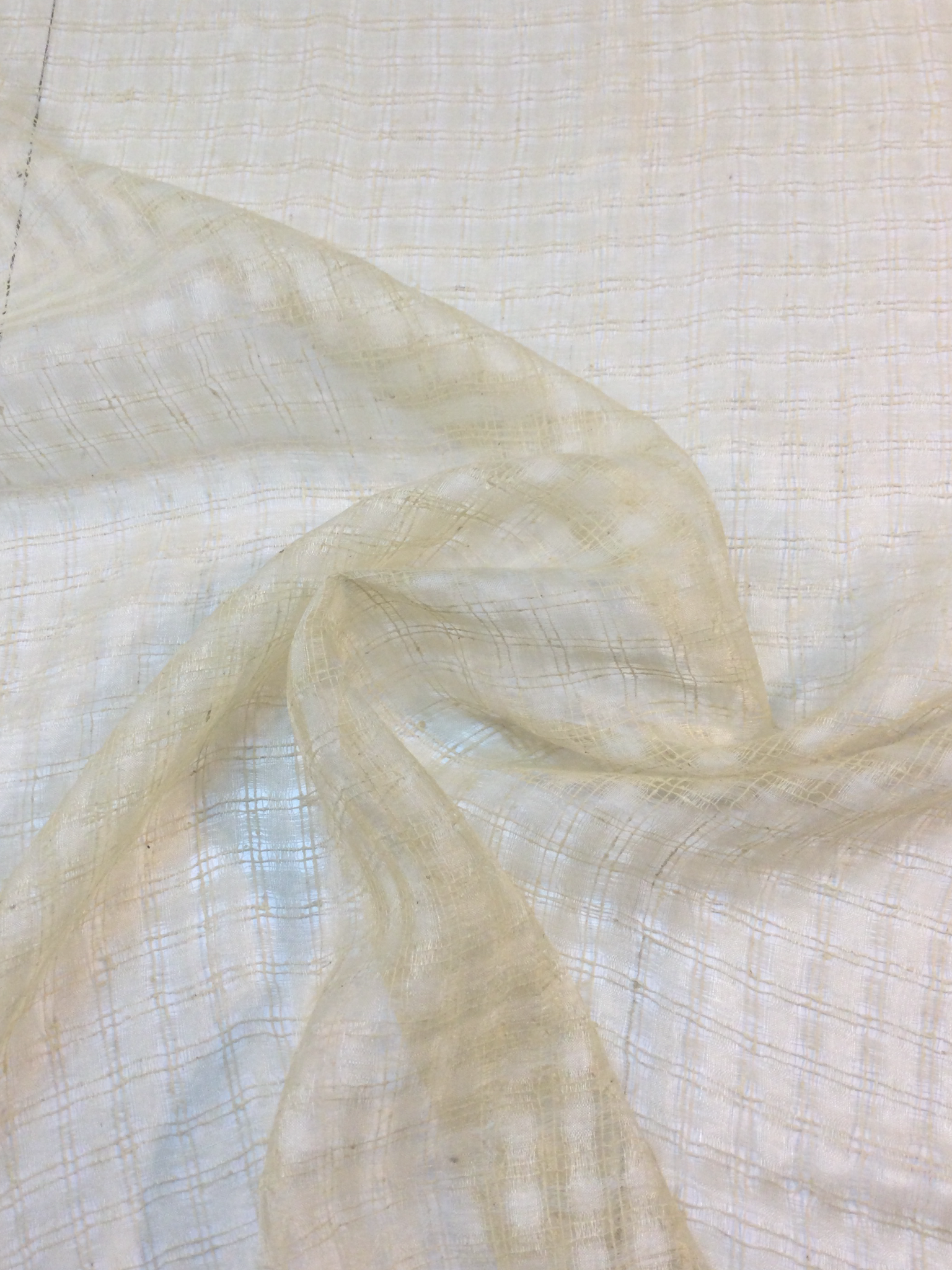 100% Silk Novelty Checkerboard Pattern In Biege